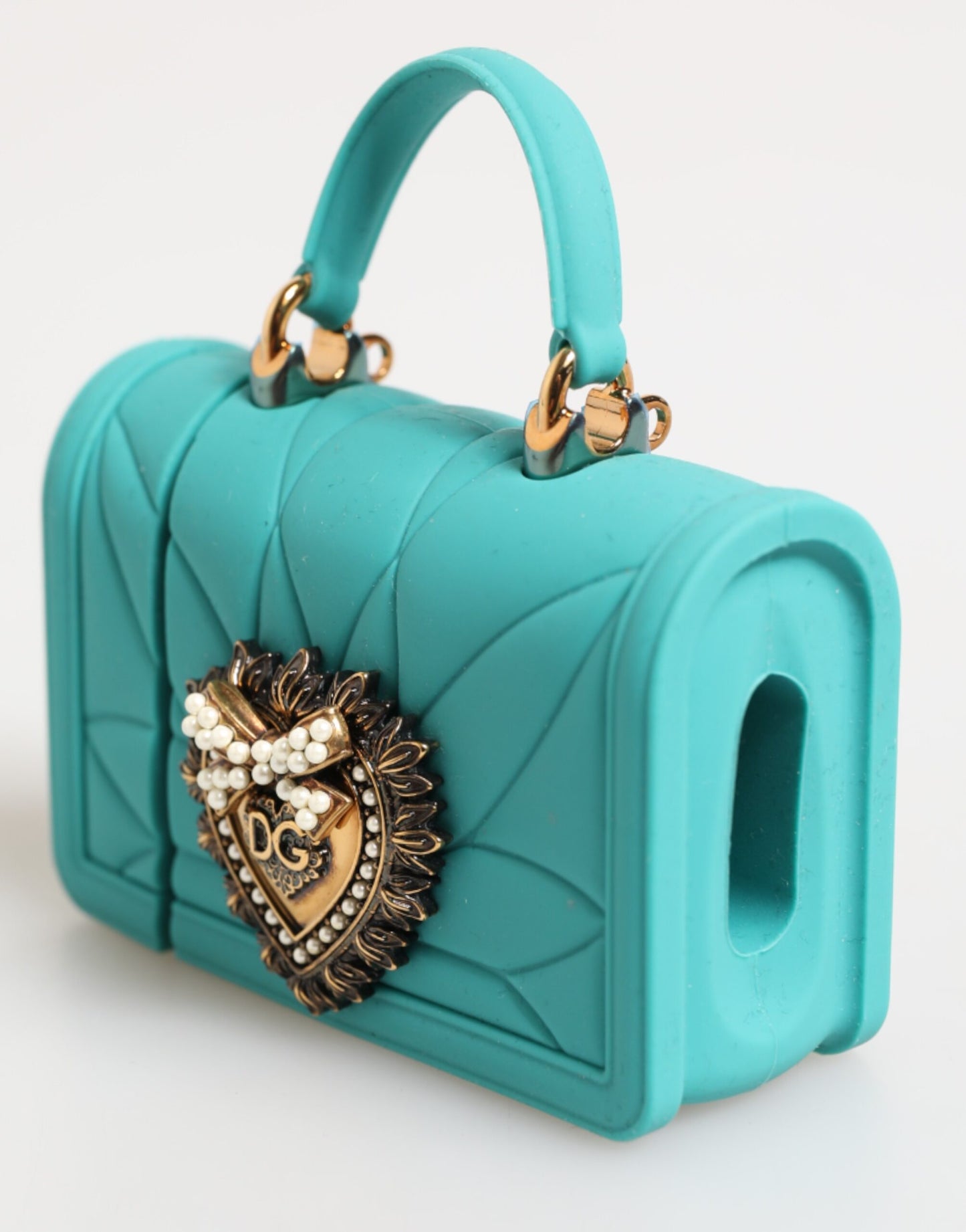 Dolce & Gabbana Türkis Silikon Hingabe Herz Abdeckung Tasche Airpods Fall
