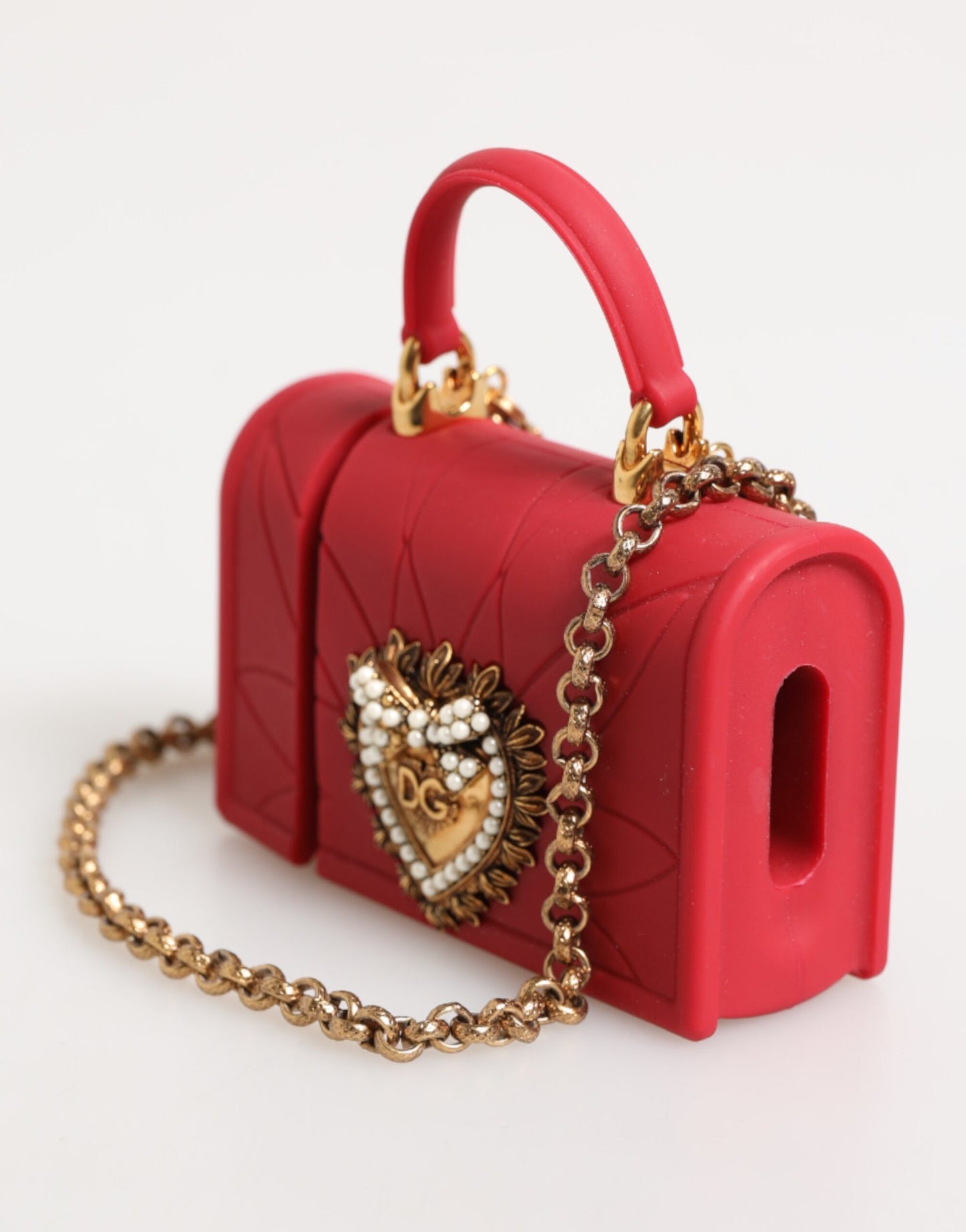 Dolce & Gabbana Rot Silikon Hingabe Herz Abdeckung Tasche Frauen Airpods Fall