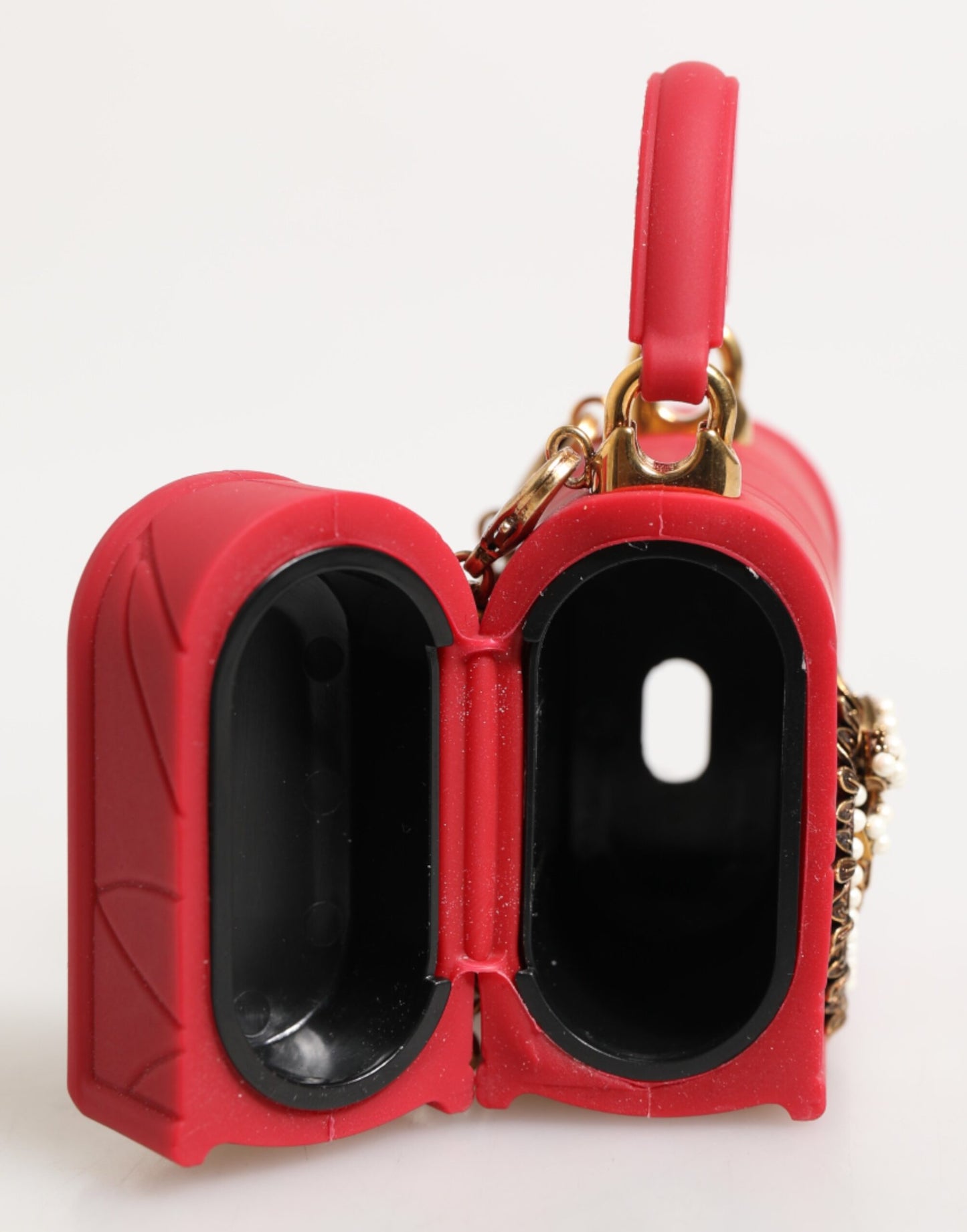 Dolce & Gabbana Rot Silikon Hingabe Herz Abdeckung Tasche Frauen Airpods Fall