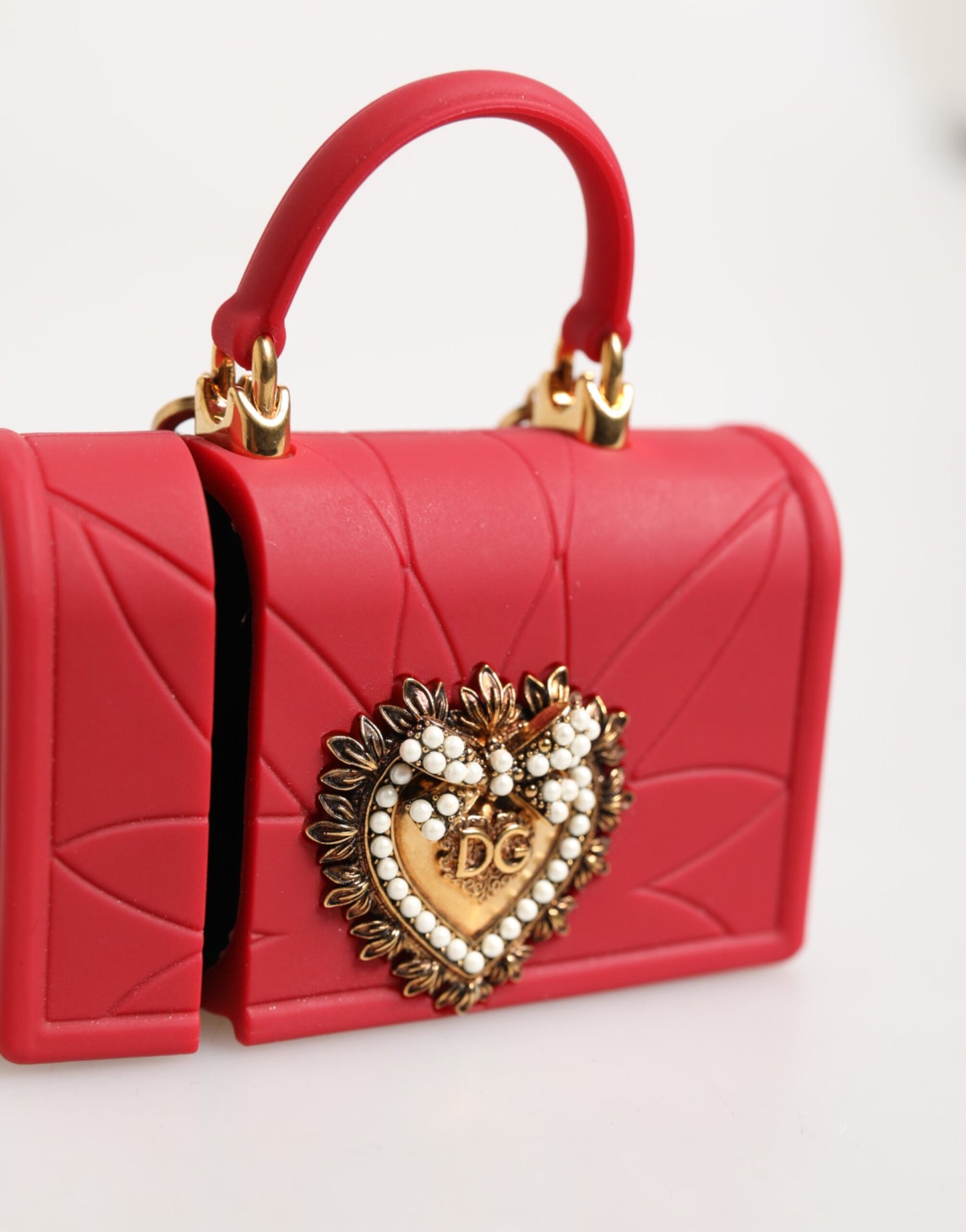 Dolce & Gabbana Rot Silikon Hingabe Herz Abdeckung Tasche Frauen Airpods Fall