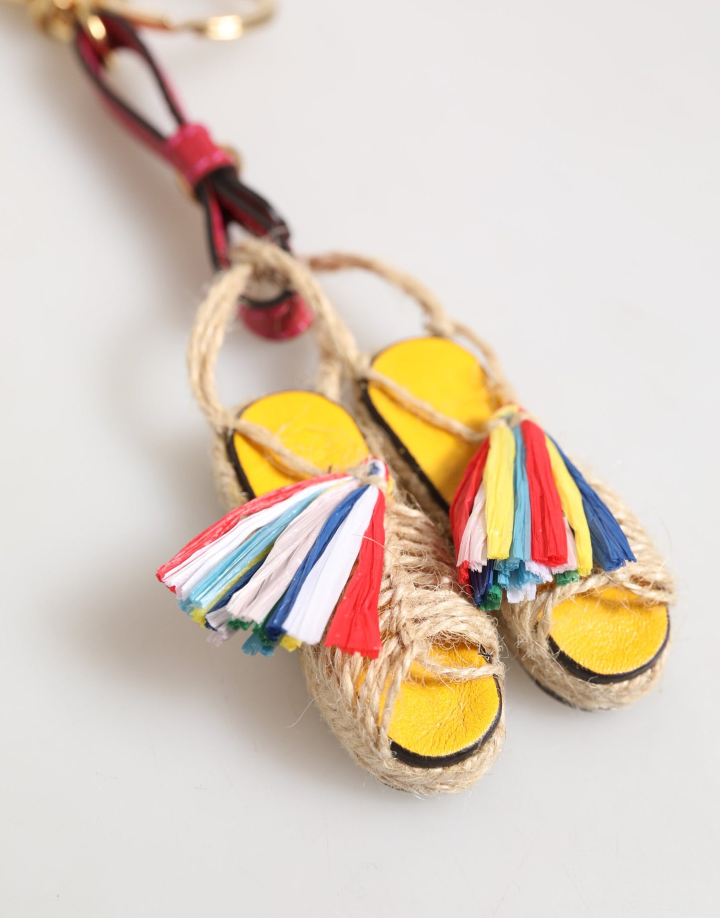 Dolce & Gabbana Rot Gelb Mini Espadrille Stil Charme Schlüsselanhänger Schlüsselanhänger