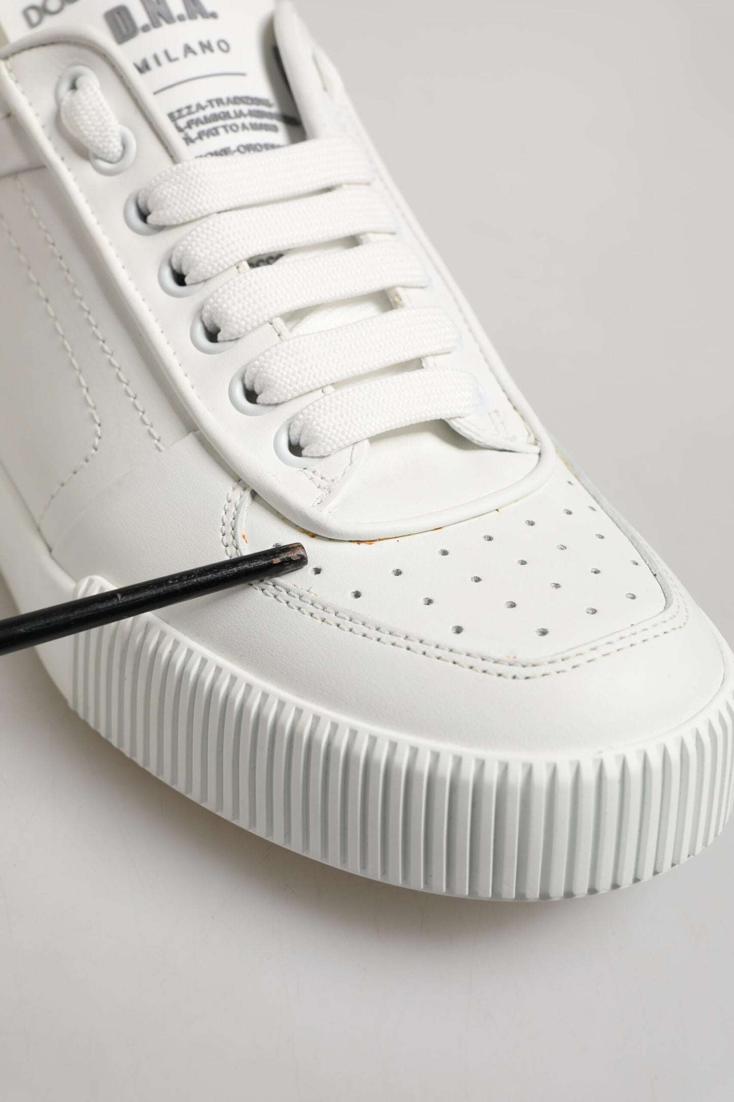 Dolce & Gabbana Weiß Miami Leder Low Top Turnschuhe Schuhe