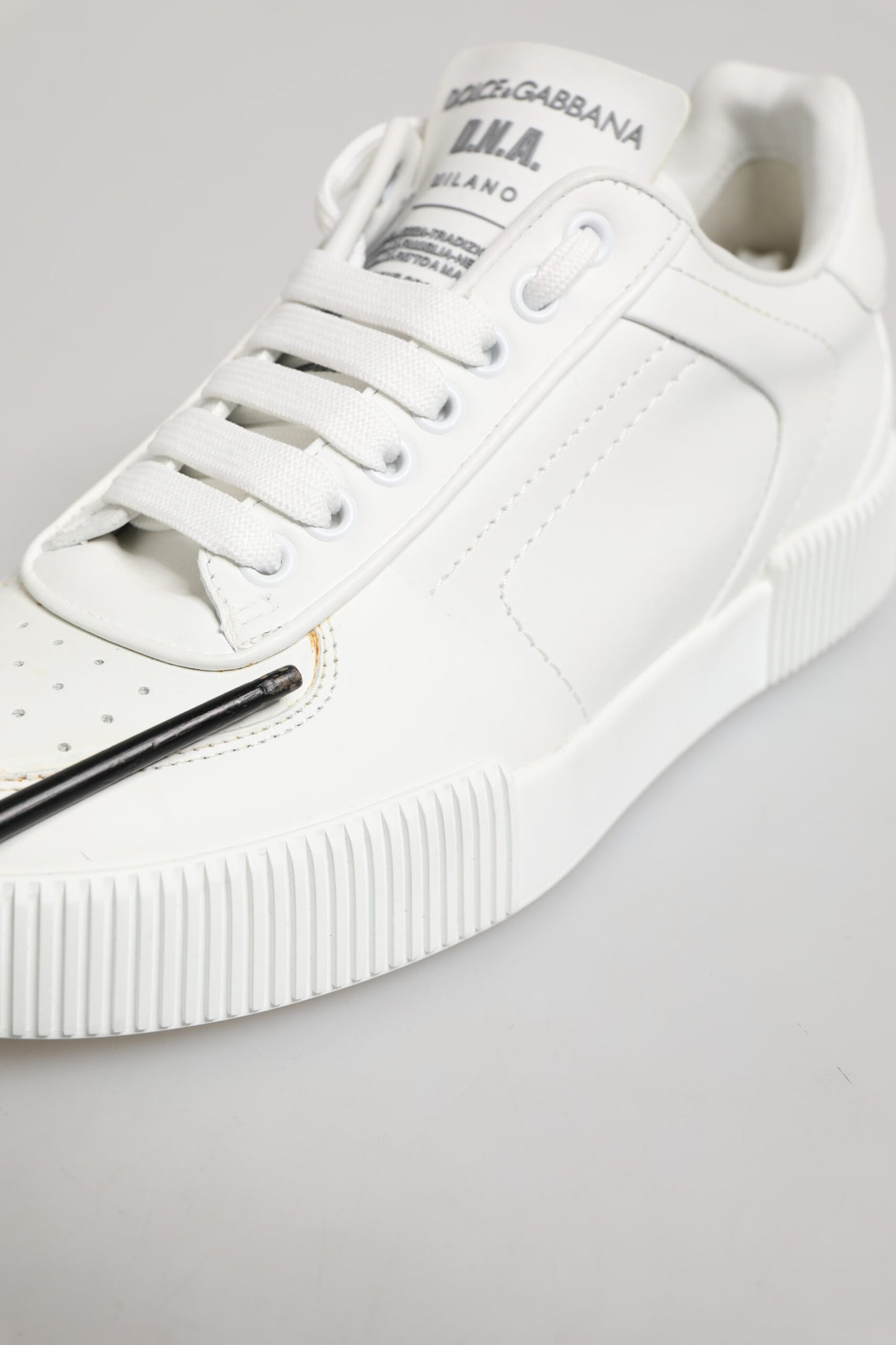 Dolce & Gabbana Weiß Miami Leder Low Top Turnschuhe Schuhe