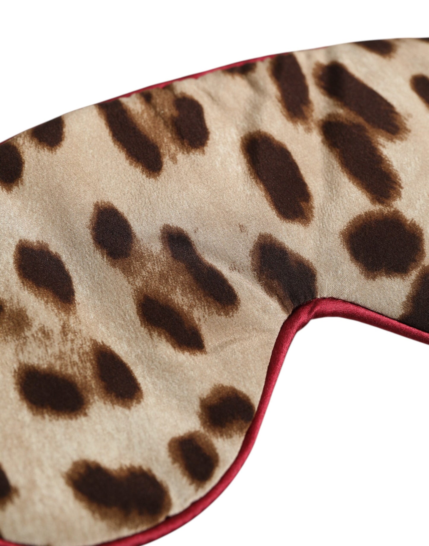 Dolce & Gabbana Braunes Leopardenmuster Seide Frauen Accessoire Schlaf Augenmaske