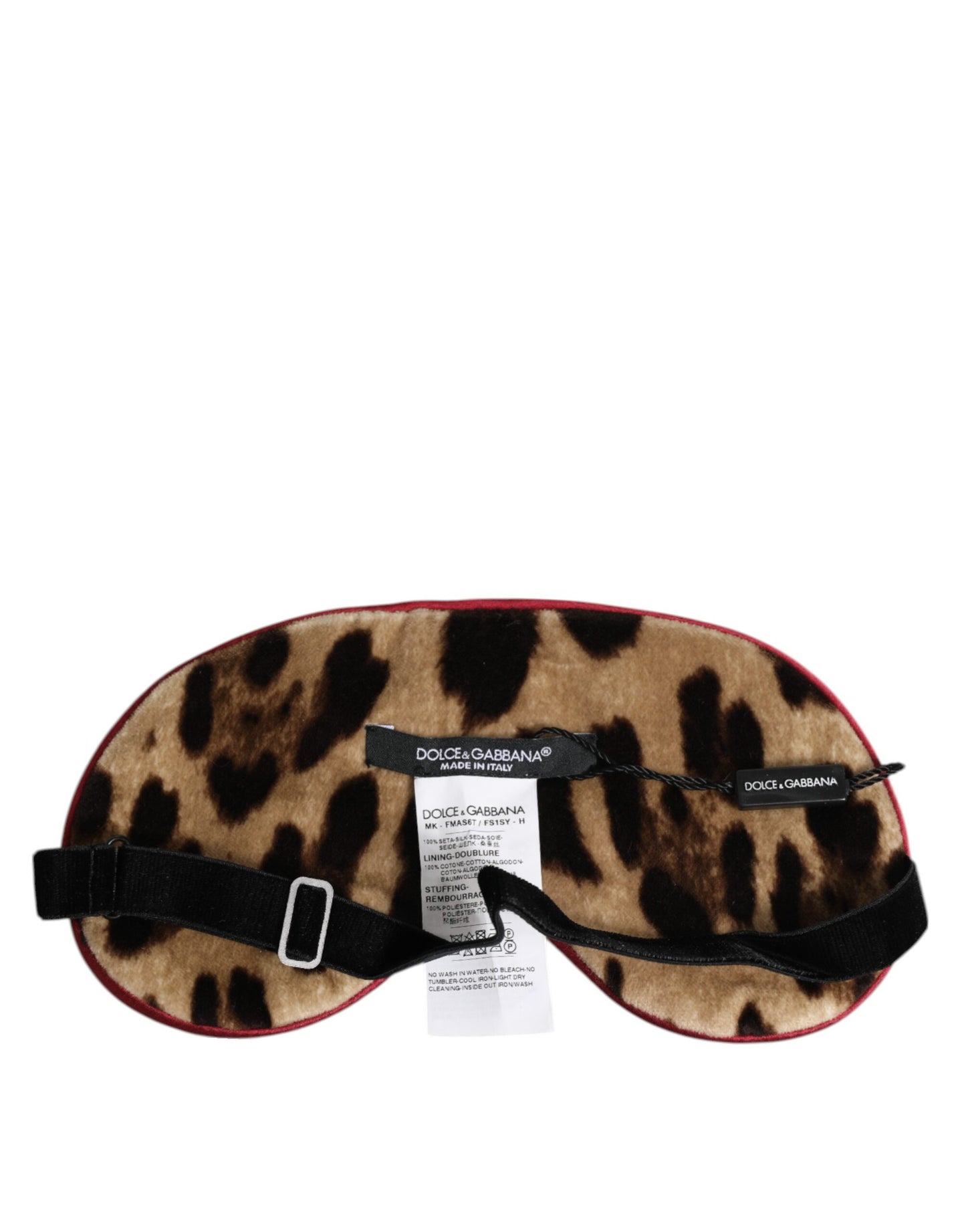 Dolce & Gabbana Braunes Leopardenmuster Seide Frauen Accessoire Schlaf Augenmaske