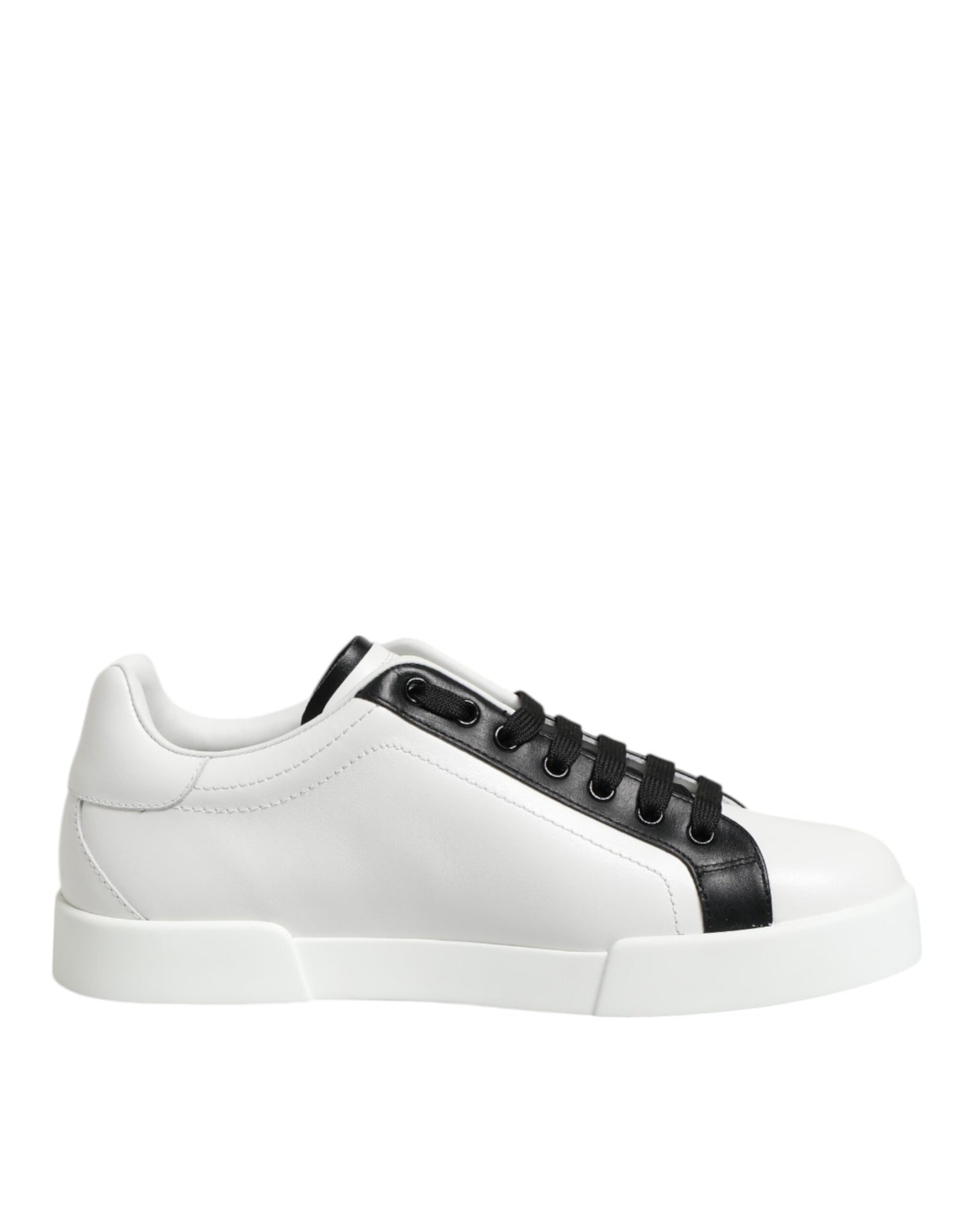 Dolce & Gabbana Schwarz Weiß Leder Portofino Sneaker Schuhe