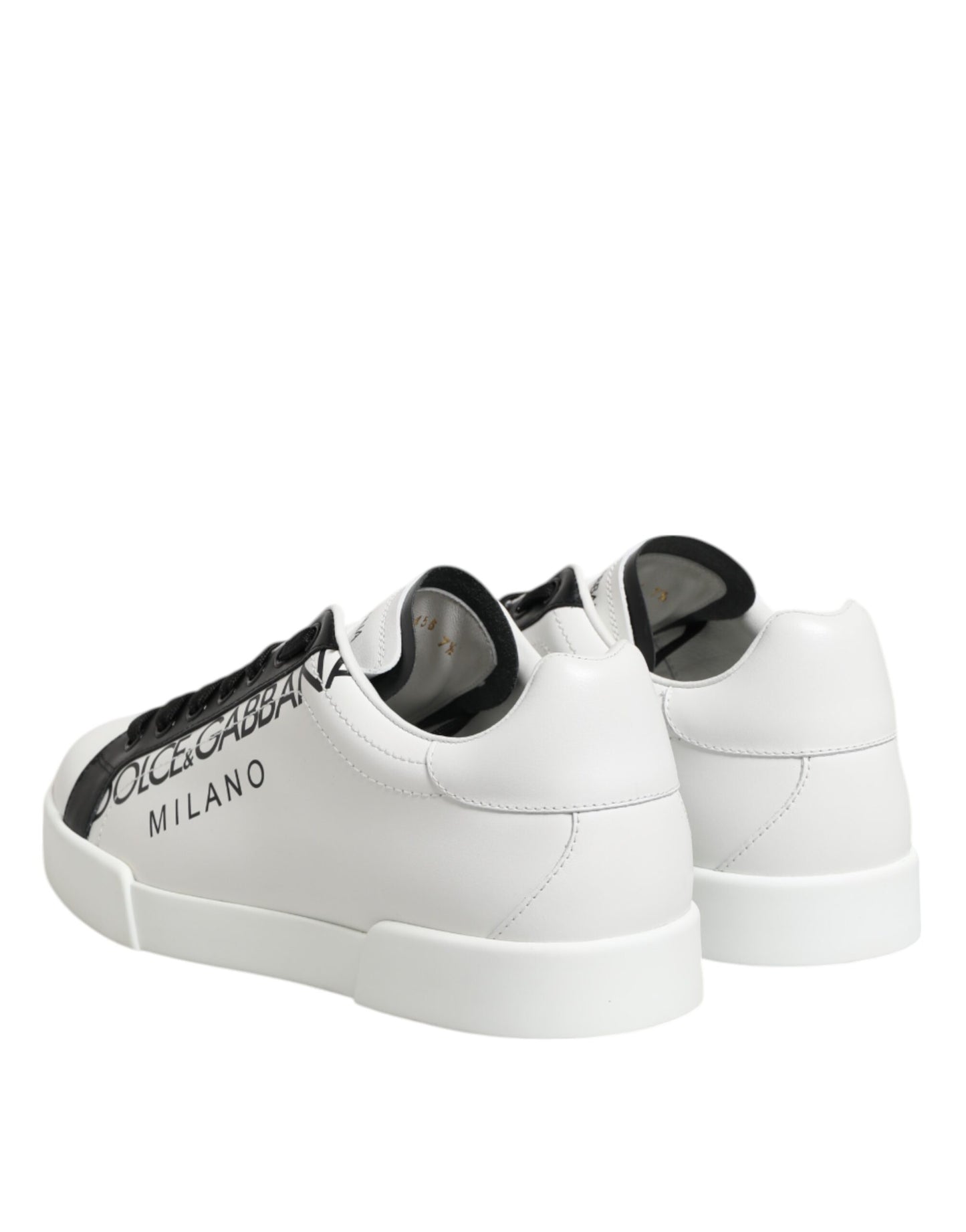 Dolce & Gabbana Schwarz Weiß Leder Portofino Sneaker Schuhe