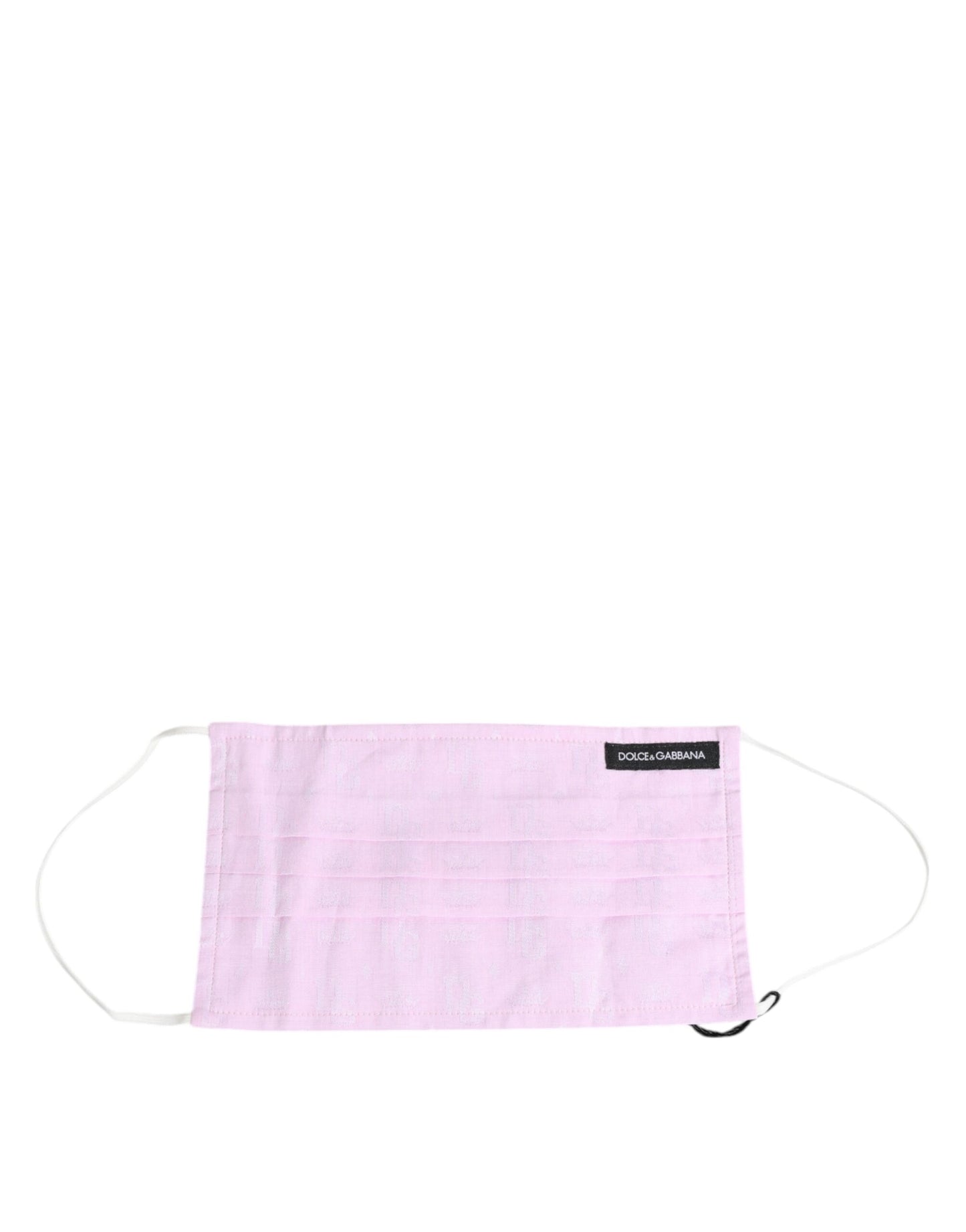 Dolce & Gabbana Rosa Baumwolle Logo Elastisches Ohrband Gesichtsmaske