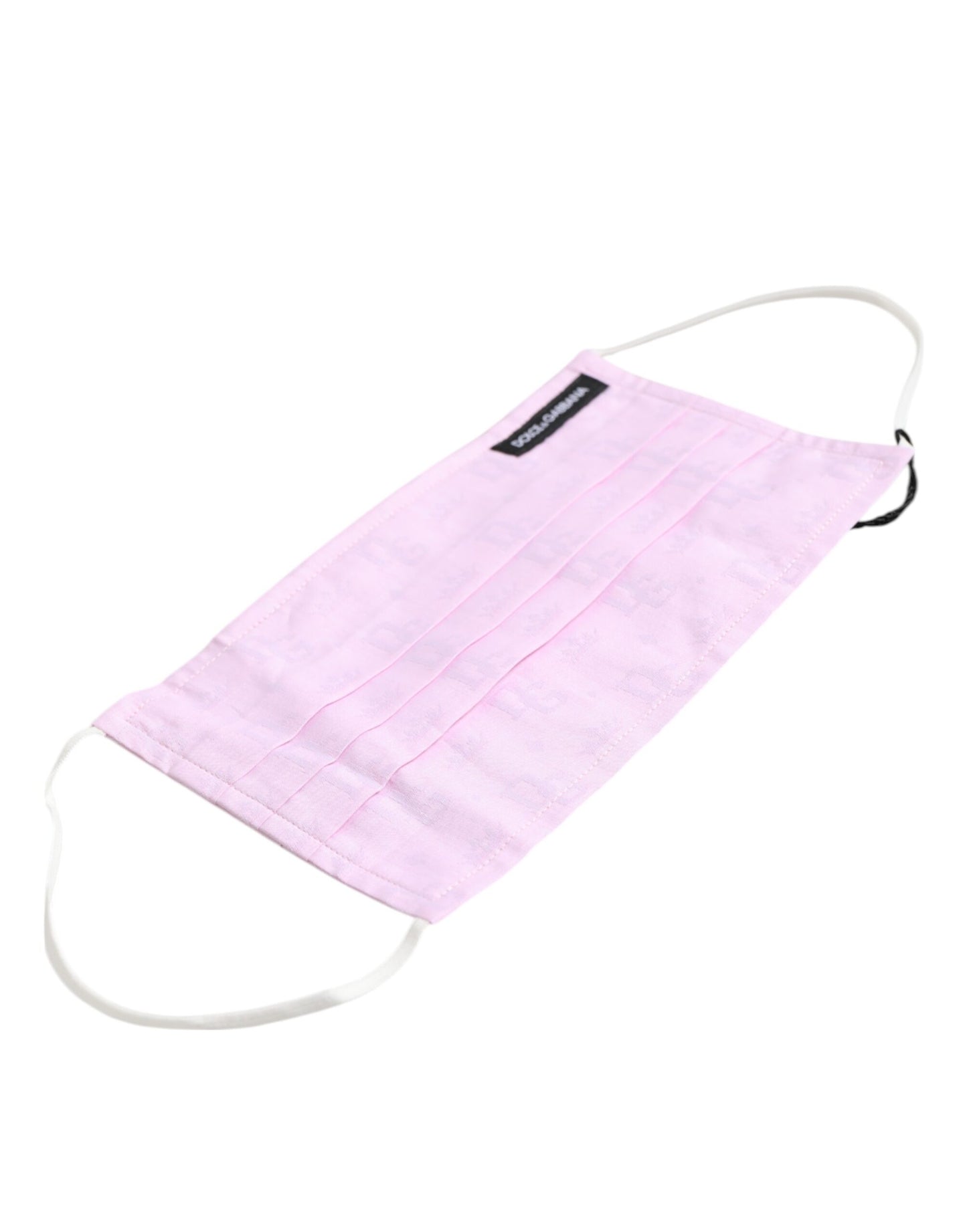 Dolce & Gabbana Rosa Baumwolle Logo Elastisches Ohrband Gesichtsmaske