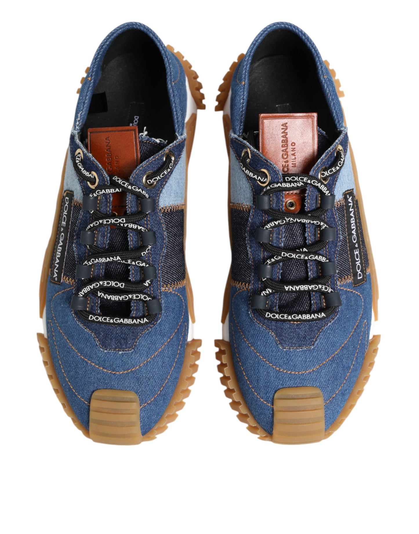 Dolce & Gabbana Blau Lace Up Low Top NS1 Turnschuhe Schuhe