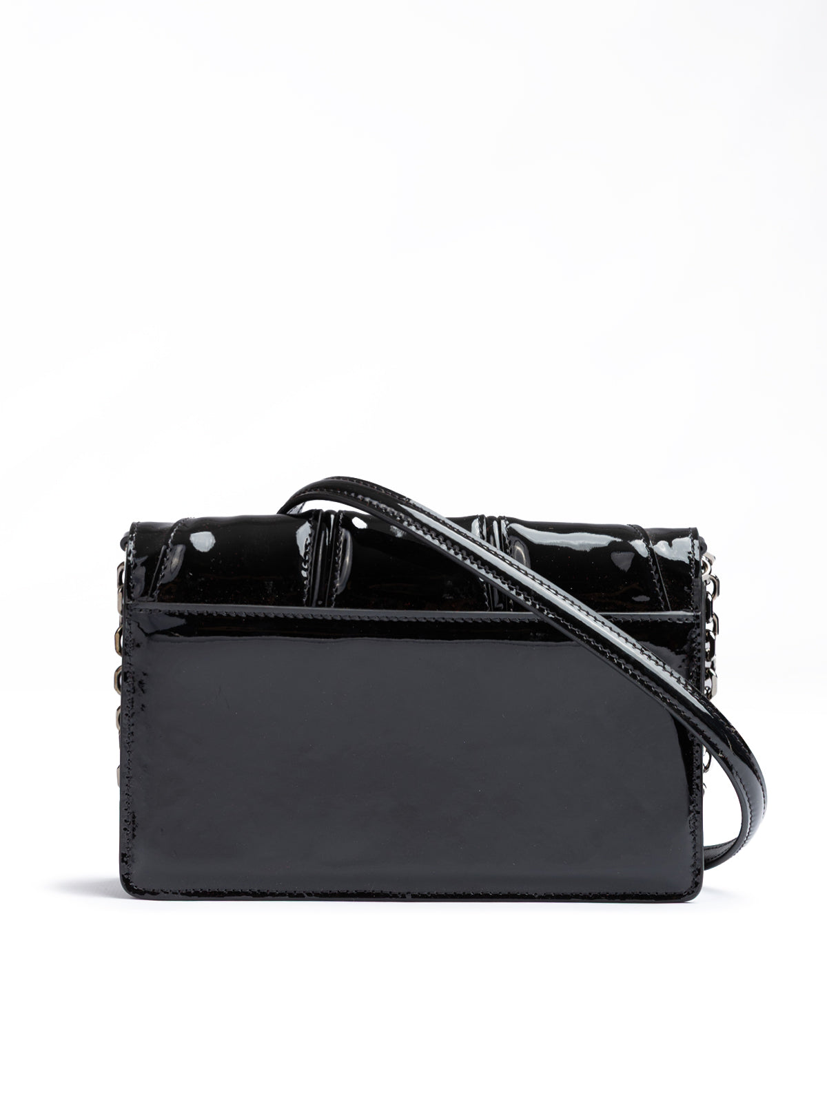 Ferrari Schwarze GT-Lackleder-Tasche mit Kette