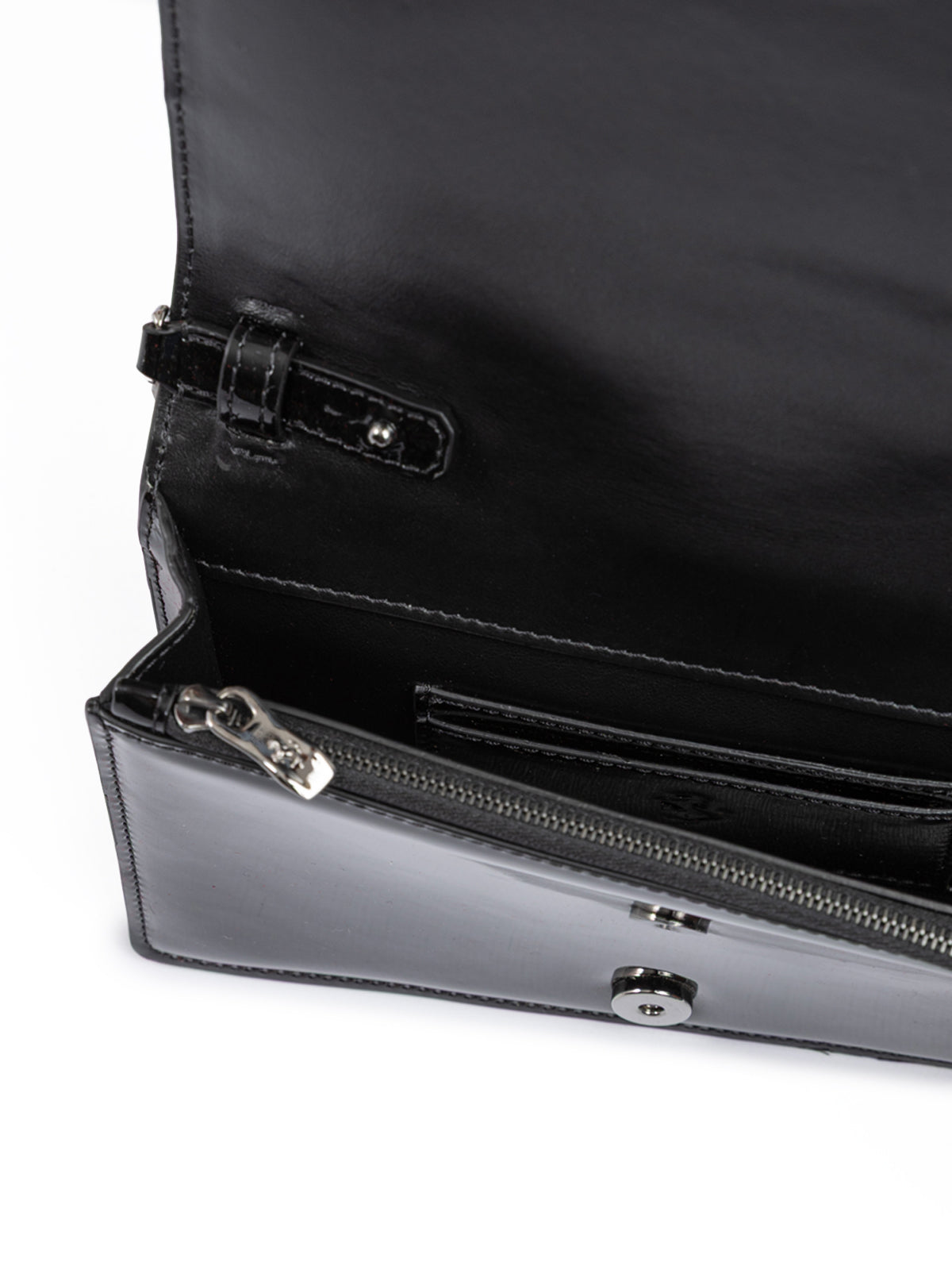 Ferrari Schwarze GT-Lackleder-Tasche mit Kette