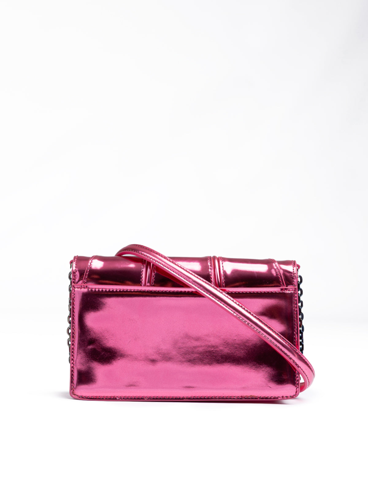Ferrari Metall Pink GT Lackleder Tasche mit Kette