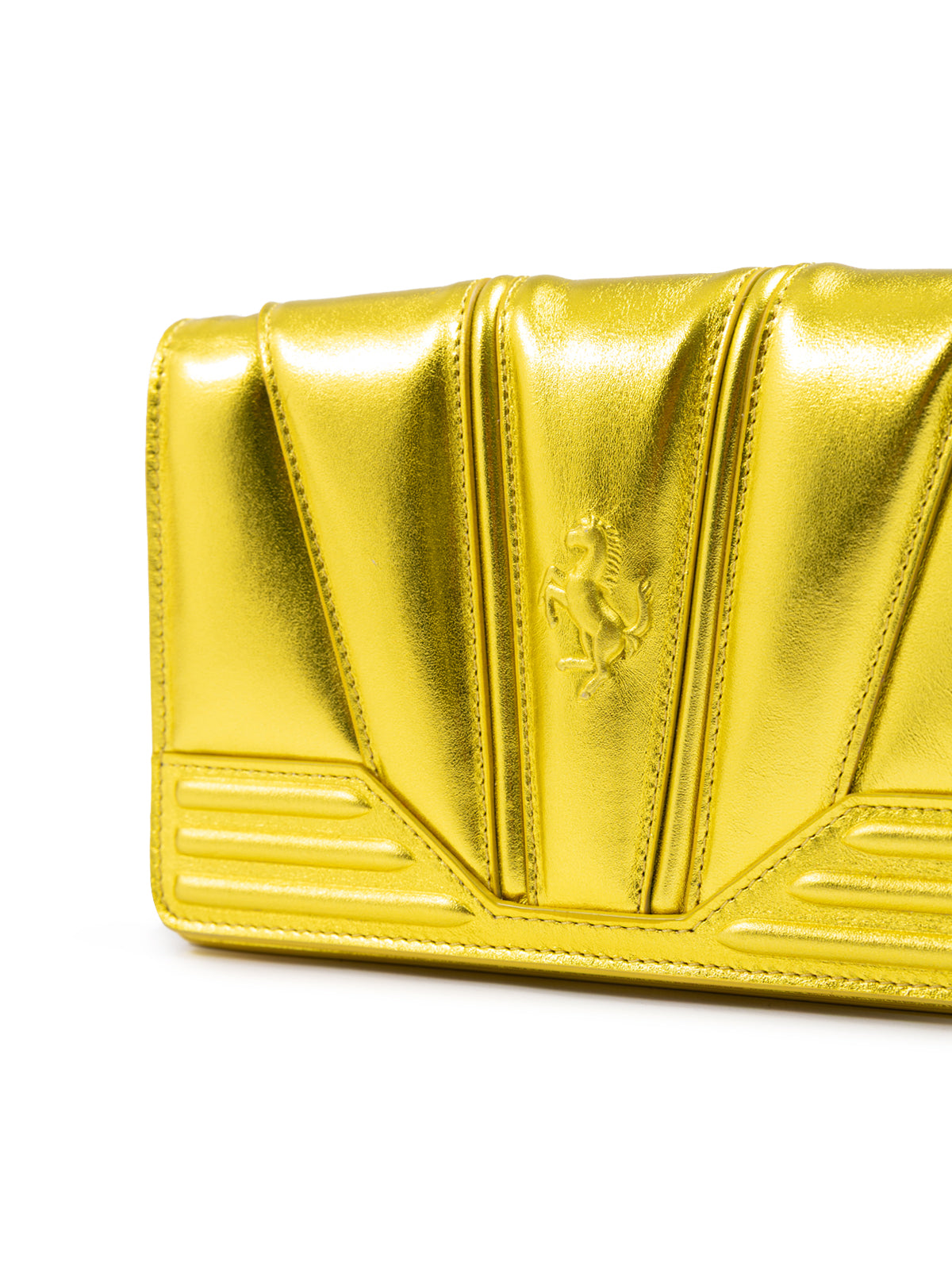 Ferrari Metall Gelbe GT Lackledertasche mit Kette