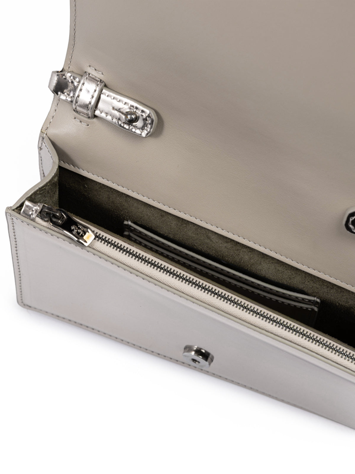 Ferrari Metal Silver GT Lackleder Tasche mit Kette