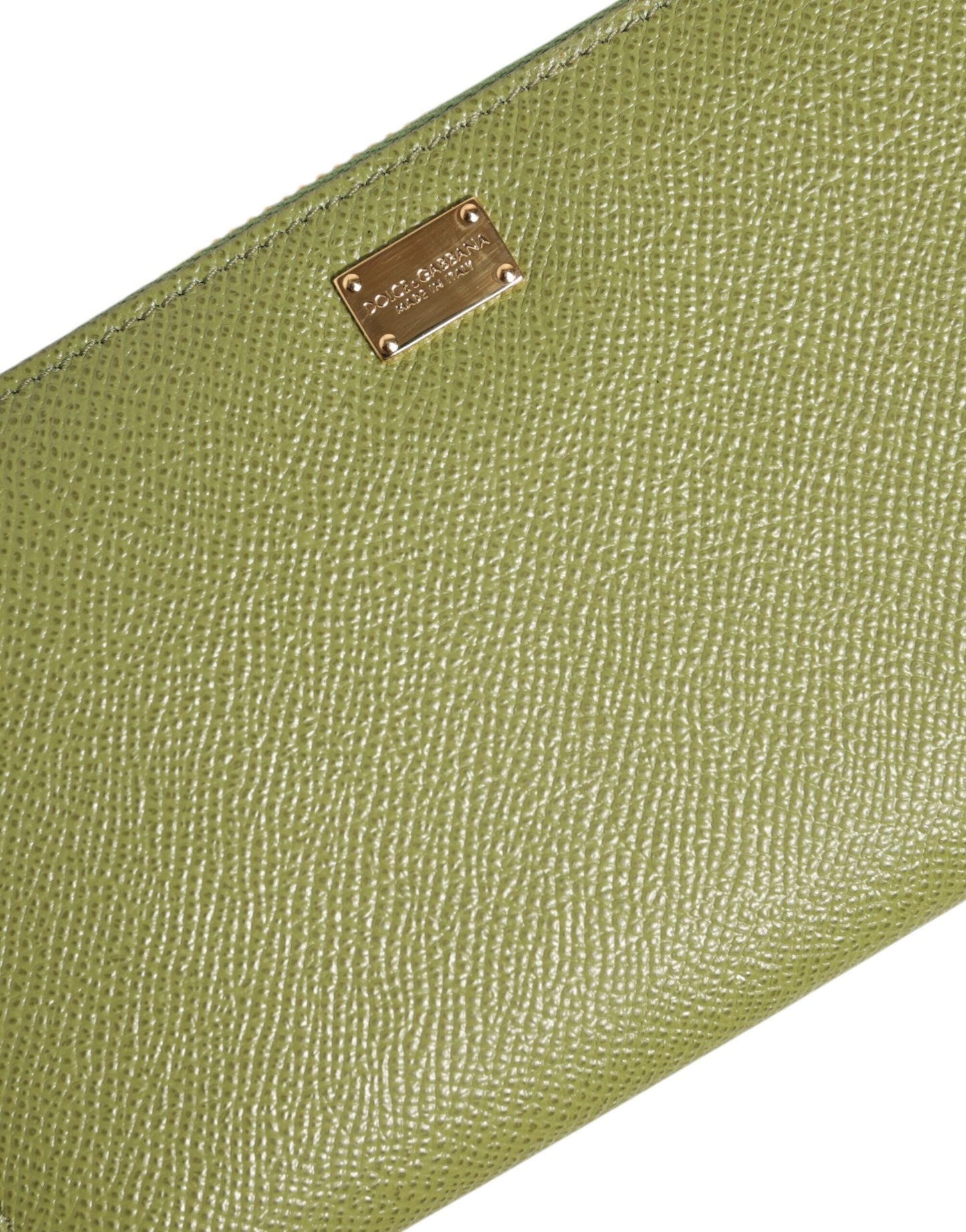 Dolce & Gabbana Grünes Leder Logo Plaque Zip um Continenta Brieftasche