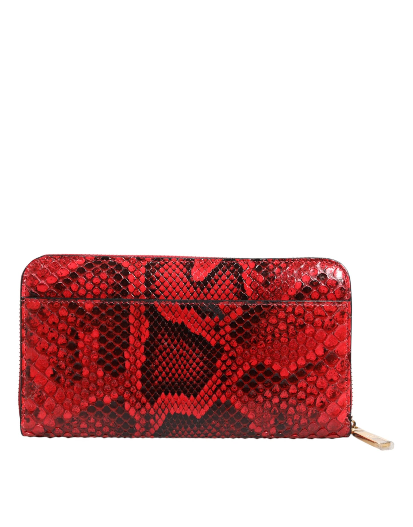 Dolce & Gabbana Rotes Exotenleder Zip Around Continental Clutch Geldbörse