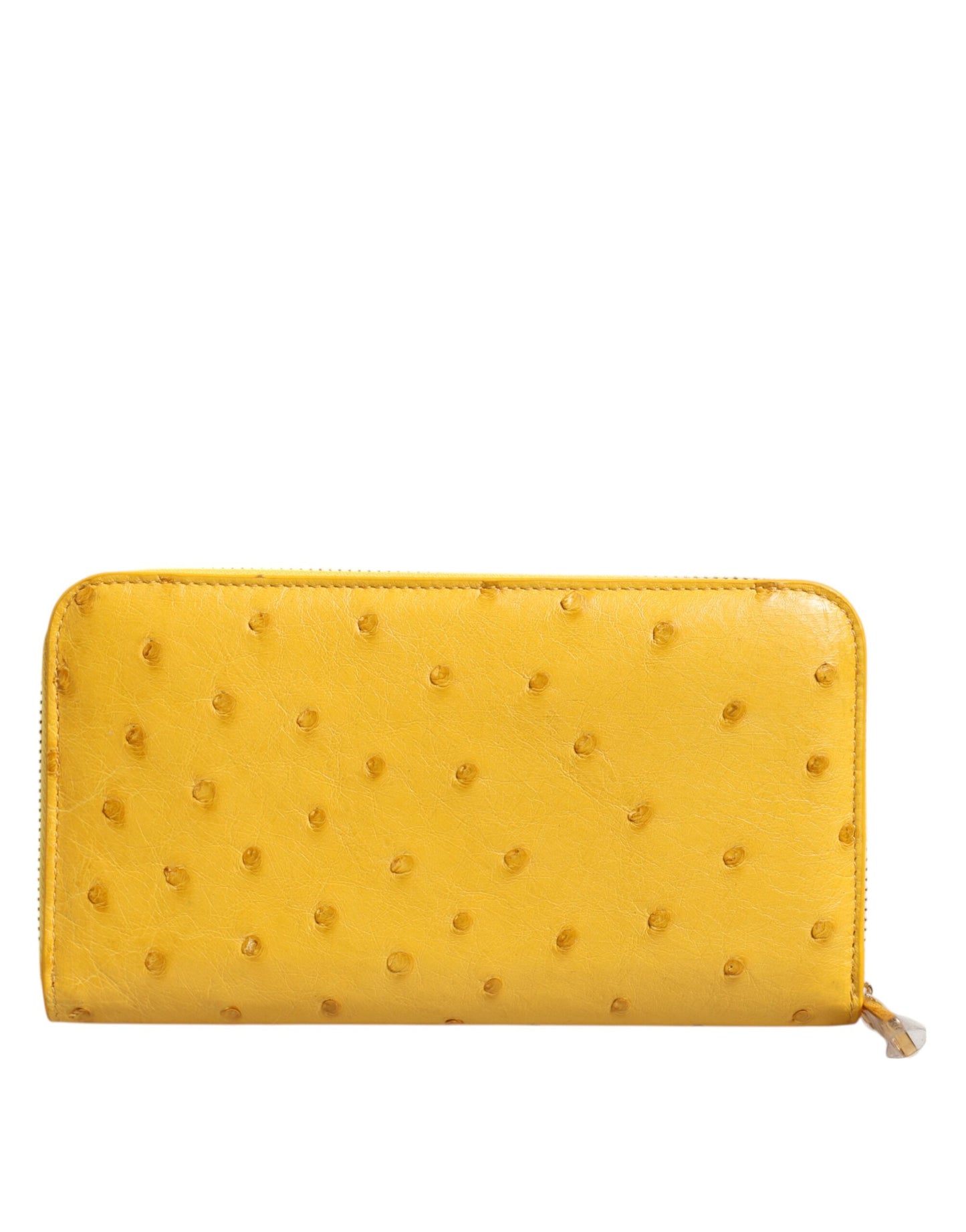 Dolce & Gabbana Gelbe Lederlogoplakette Zip Around Continental Brieftasche