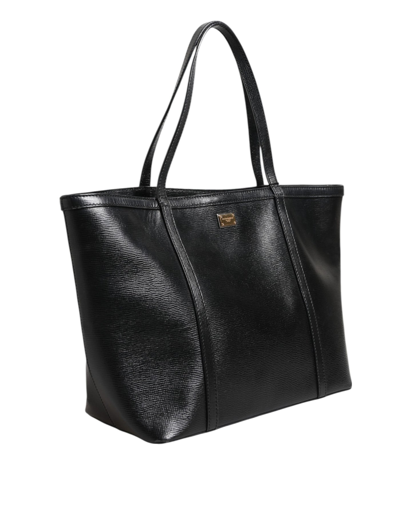 Dolce & Gabbana Schwarz Leder Miss Escape Shopping Tote Frauen Borse Tasche