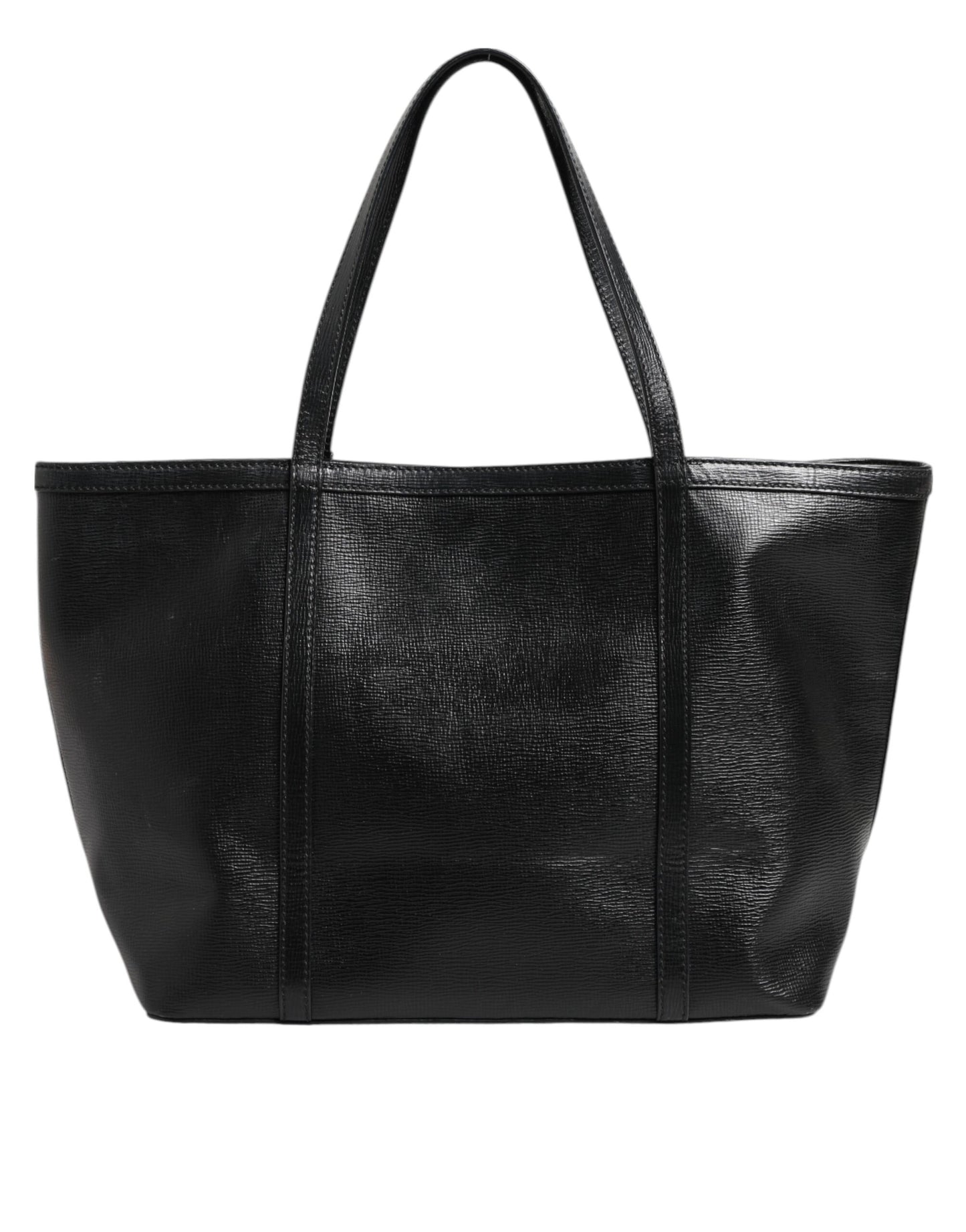 Dolce & Gabbana Schwarz Leder Miss Escape Shopping Tote Frauen Borse Tasche