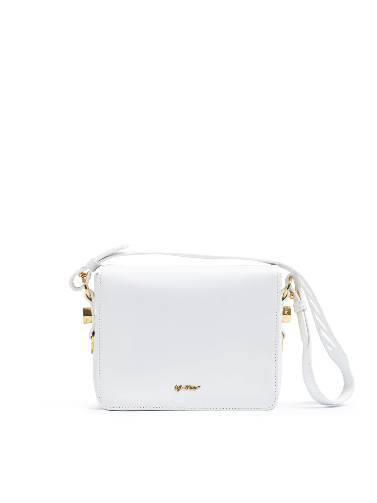 Off-White Weiß/Gold Metallic-Streifen Crossbody Tasche