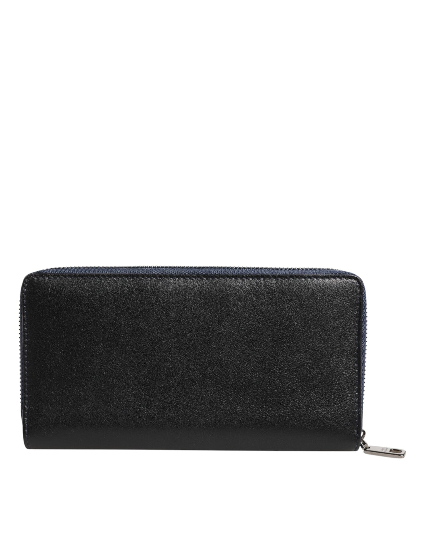 Dolce & Gabbana Schwarz Blau Exotisches Leder Männer Kontinentale Clutch Brieftasche