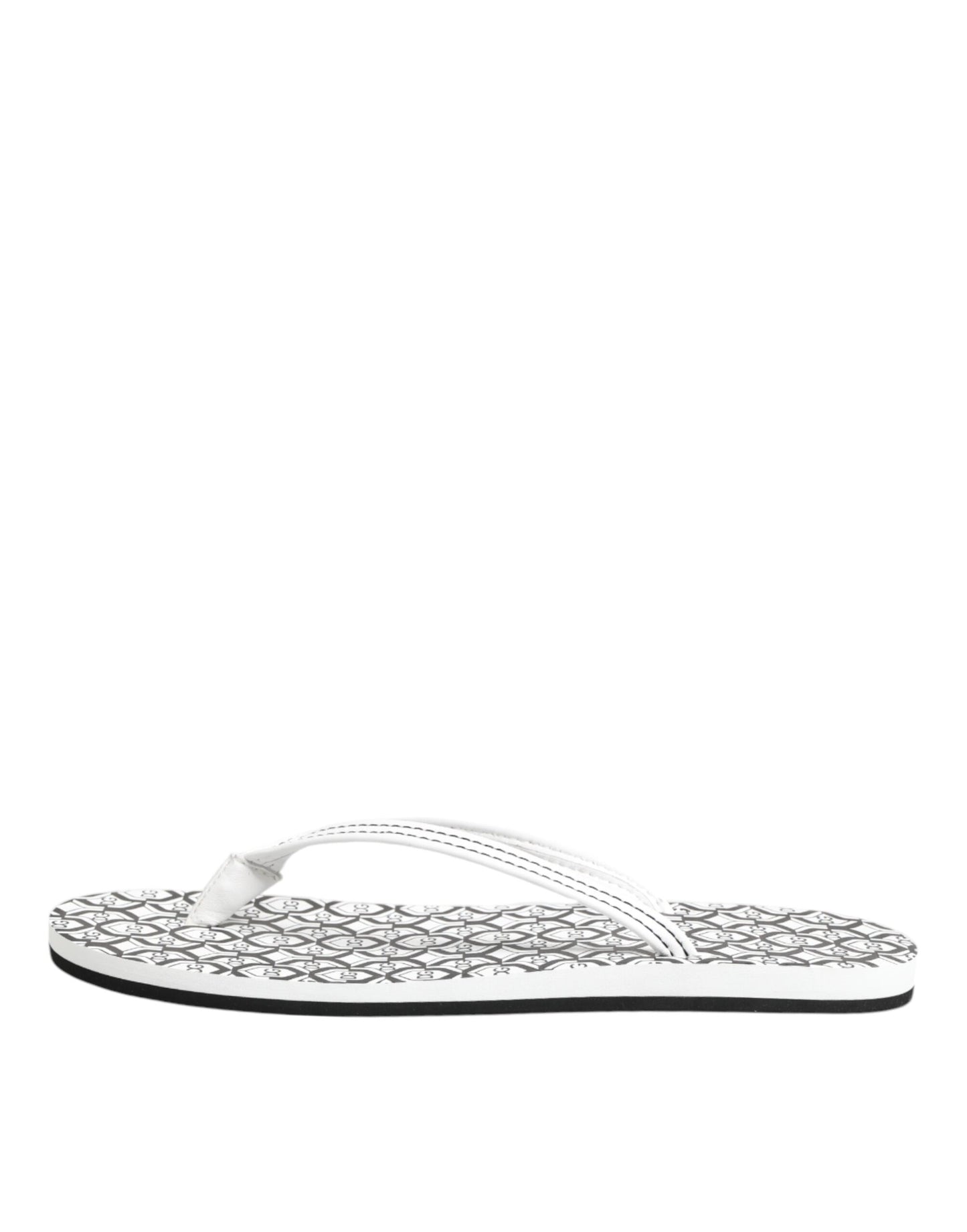 Dolce & Gabbana Schwarz Weiß Logo Beachwear Flats Slipper Schuhe