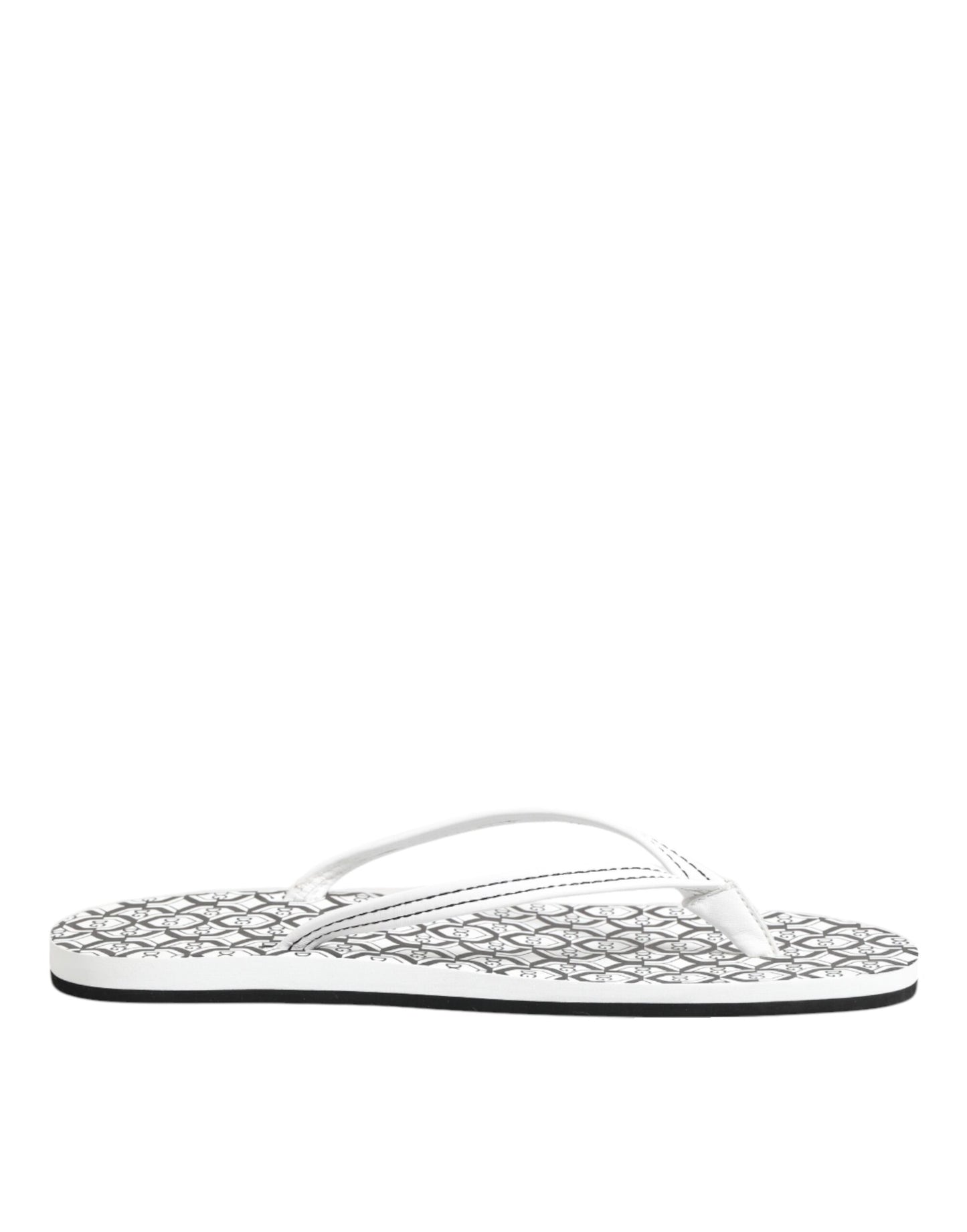 Dolce & Gabbana Schwarz Weiß Logo Beachwear Flats Slipper Schuhe