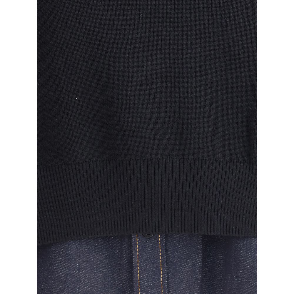 Sacai Pullover mit Denim-Details