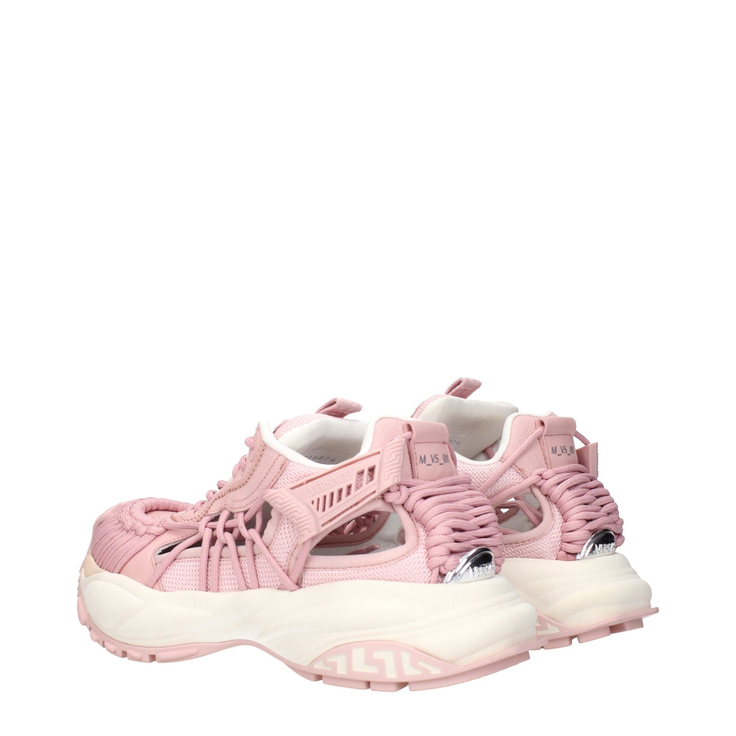 Versace Rosafarbene, klobige Leder-Sneakers