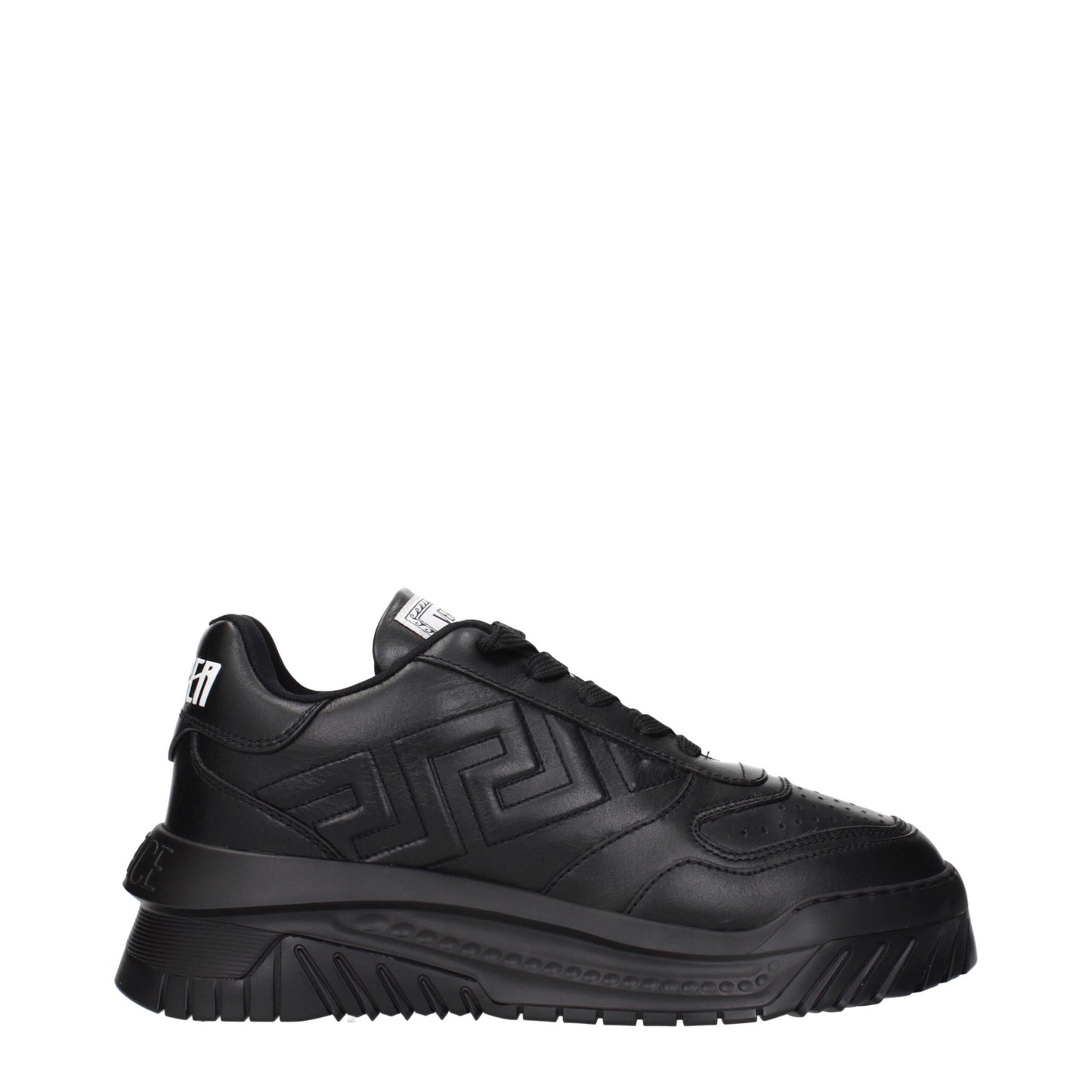 Versace Chunky Sneakers aus schwarzem Leder