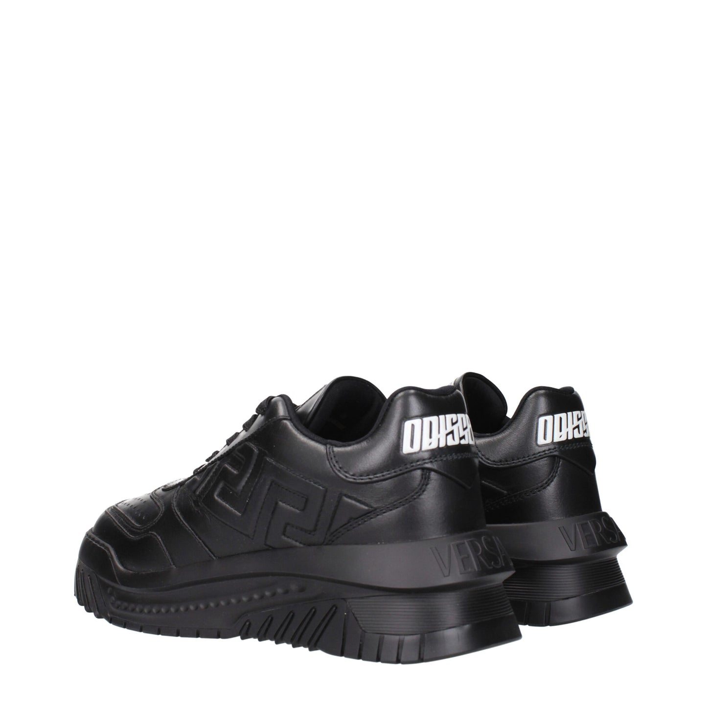 Versace Chunky Sneakers aus schwarzem Leder