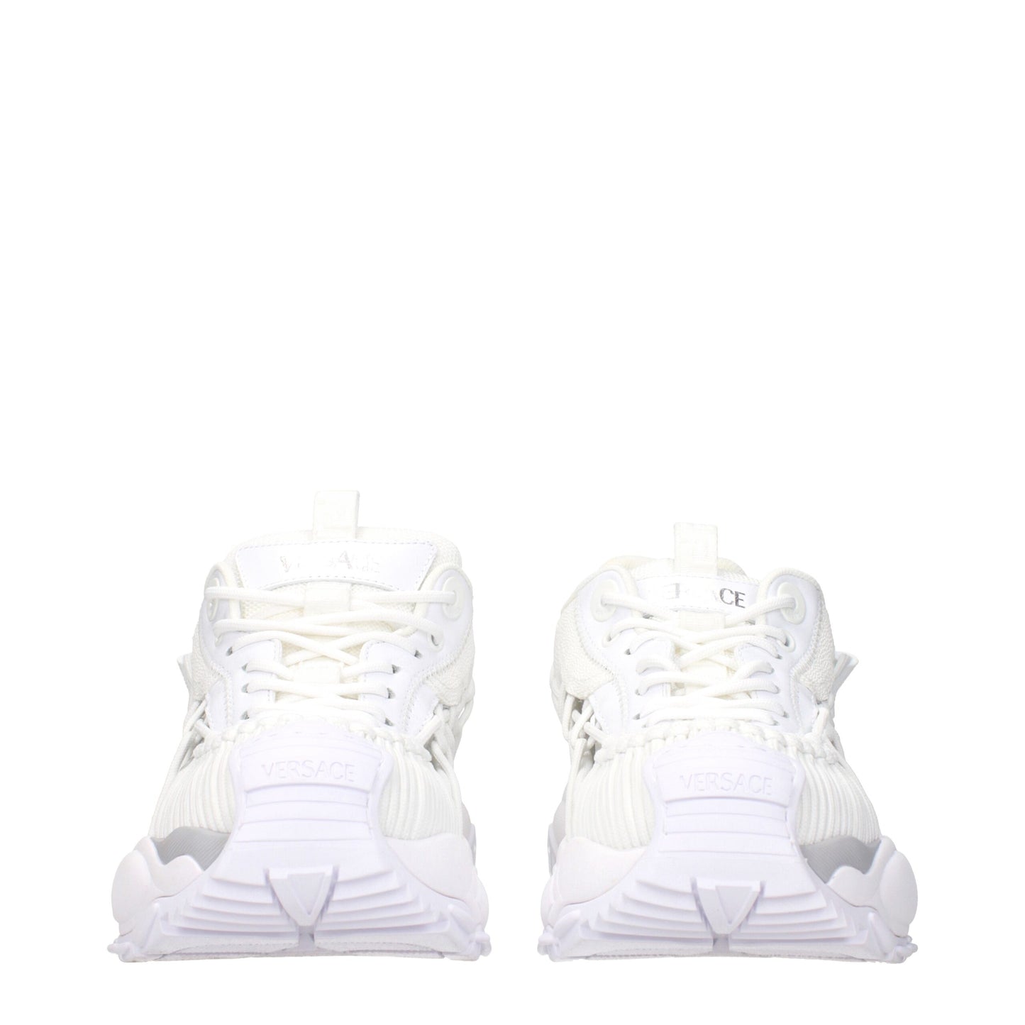 Versace Weißes Leder Sportliche Turnschuhe