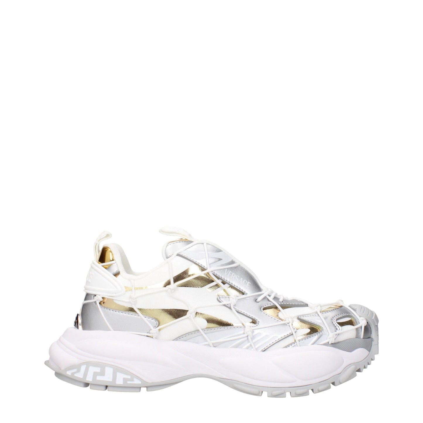 Versace Chunky Sneakers aus weißem Stoff