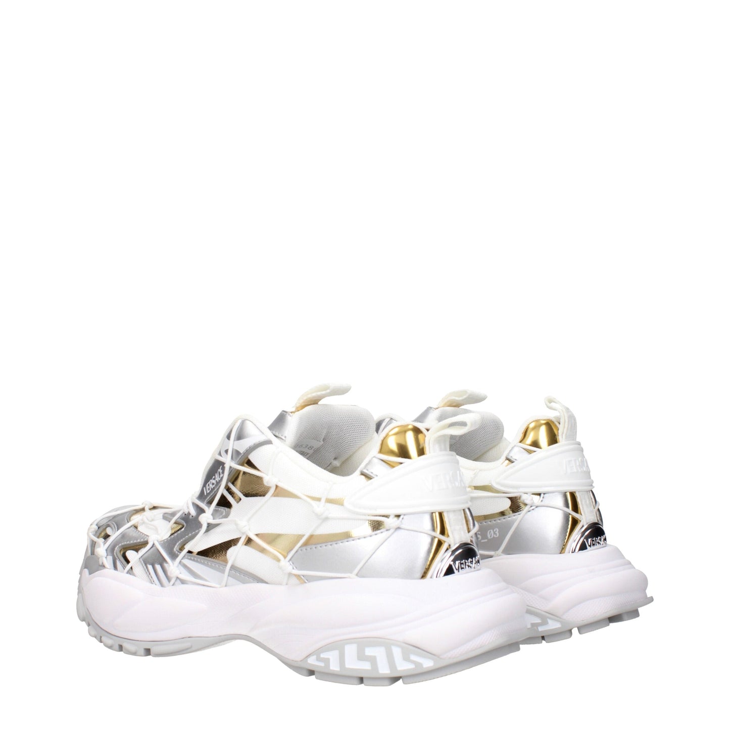 Versace Chunky Sneakers aus weißem Stoff