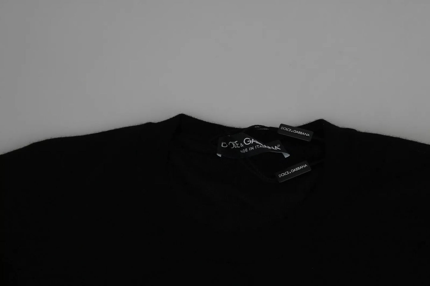 Dolce & Gabbana Schwarzer Pullover aus Kaschmir mit Rundhalsausschnitt