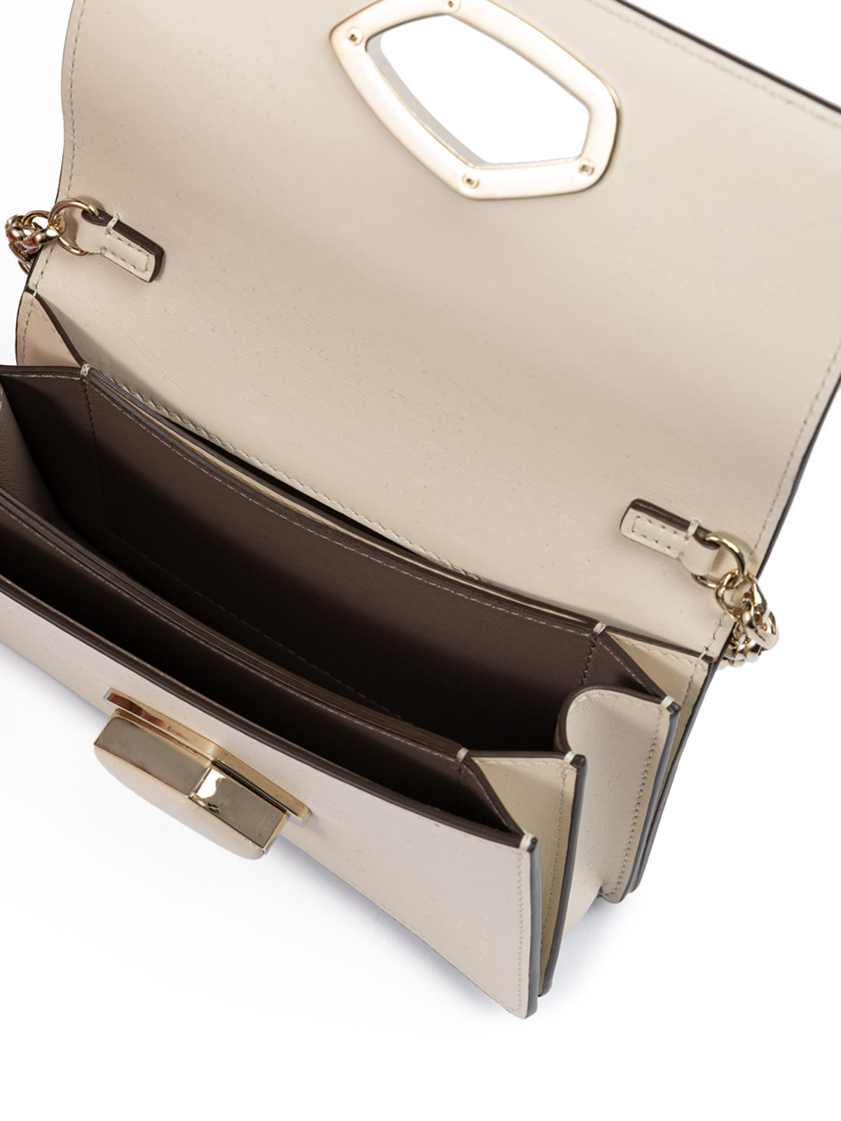 Giada Beige Leder Clutch Tasche