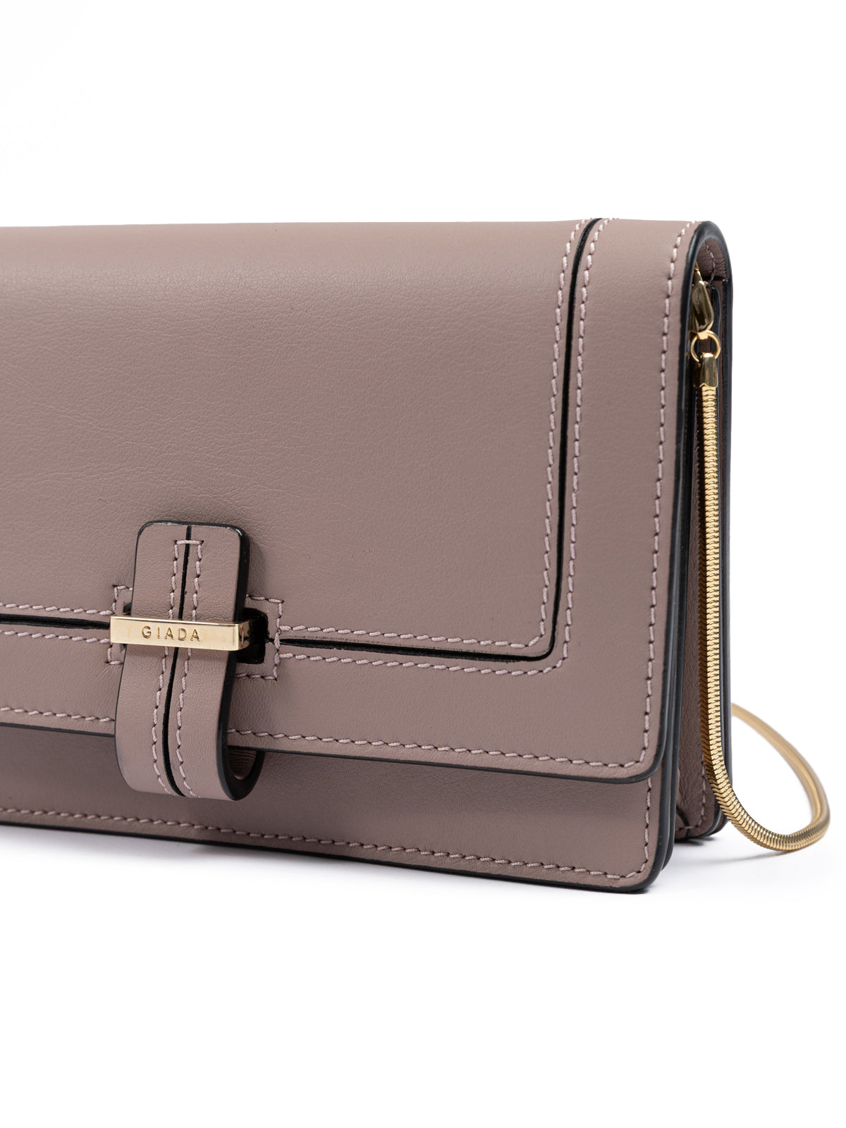 Giada Powder Pink Leder Clutch Tasche
