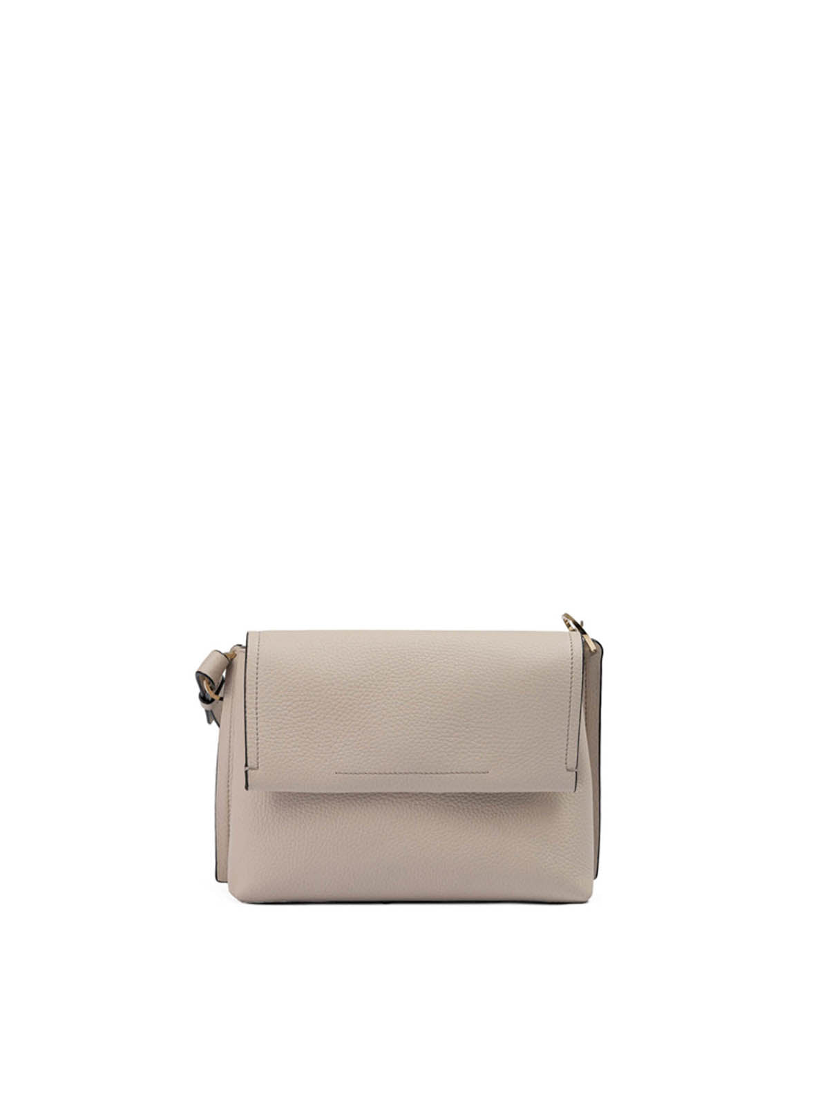Giada Beige genarbte Leder Crossbody Tasche