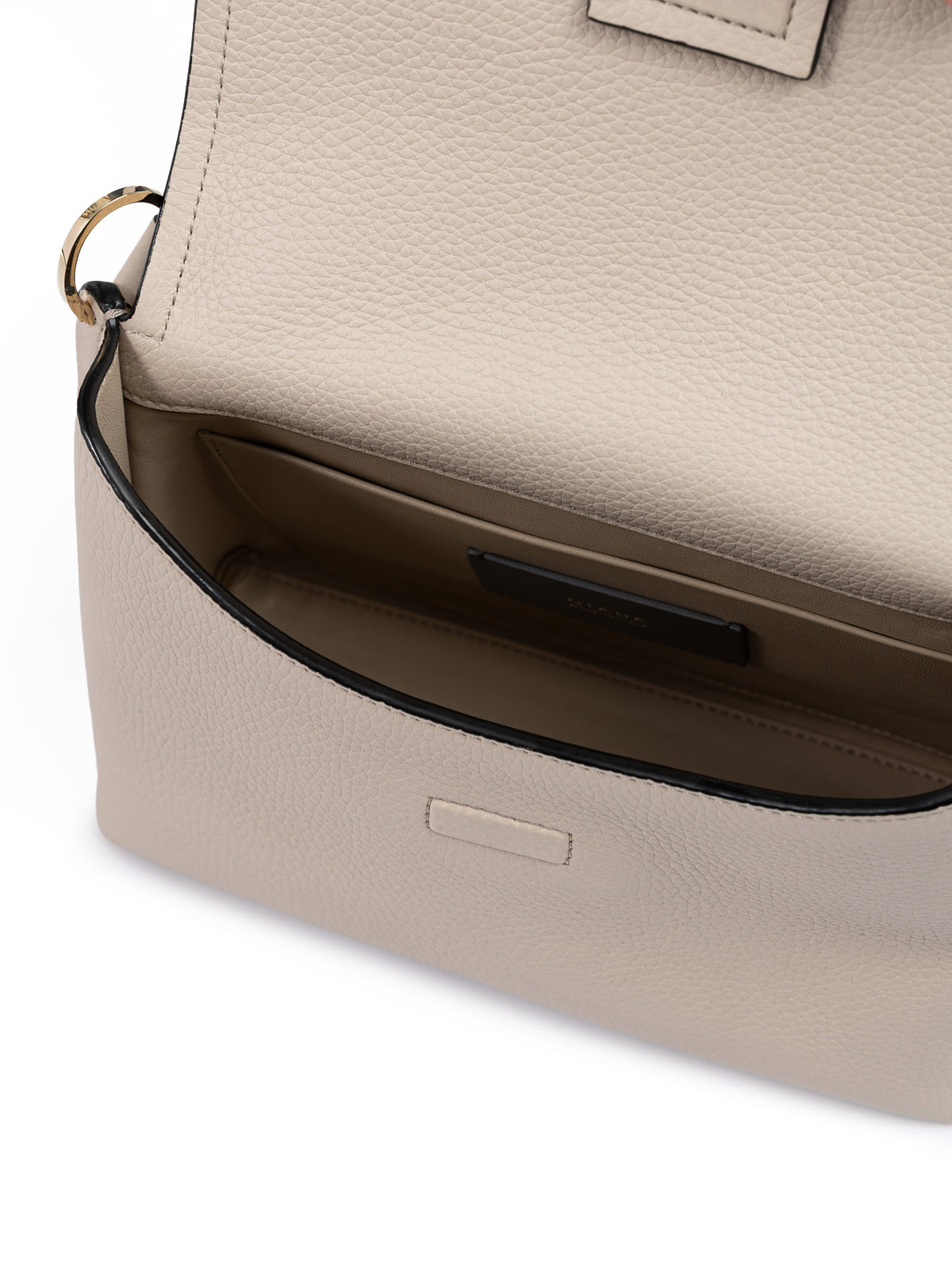 Giada Beige genarbte Leder Crossbody Tasche