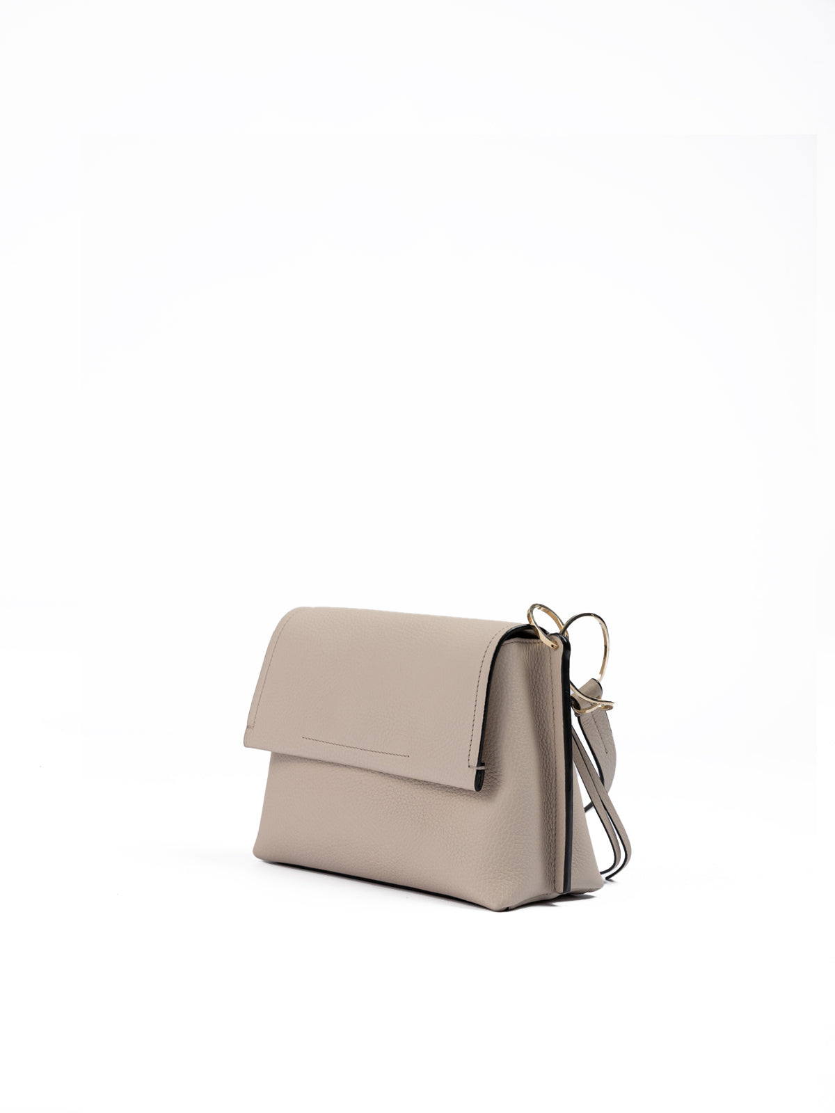 Giada Beige genarbte Leder Crossbody Tasche