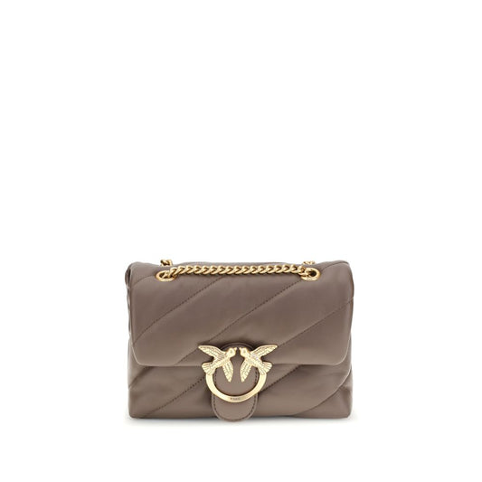 PINKO Braune Kalbshaut Bos Taurus Schultertasche
