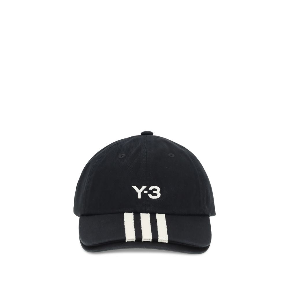 Y-3 Gestreifte Baseballmütze