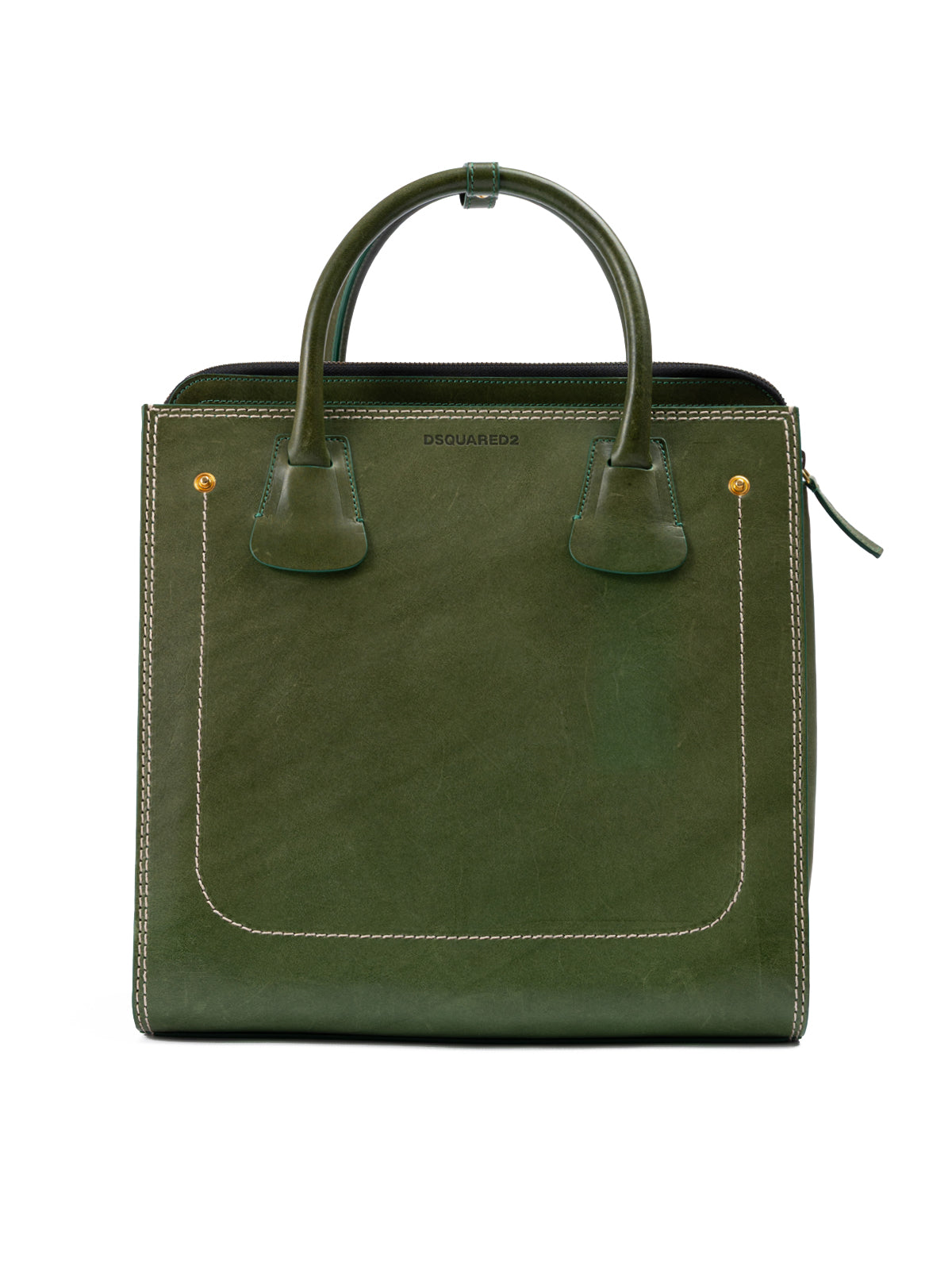 Dsquared² Tote Tasche aus grünem Leder