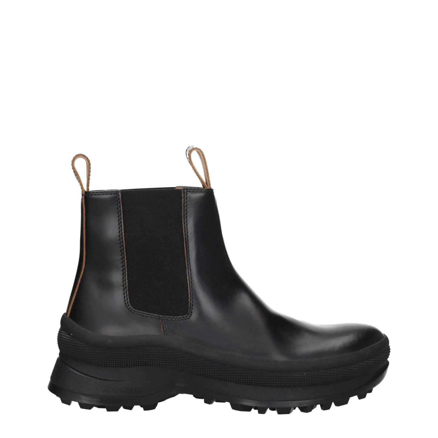 Jil Sander Schwarze Lederstiefeletten