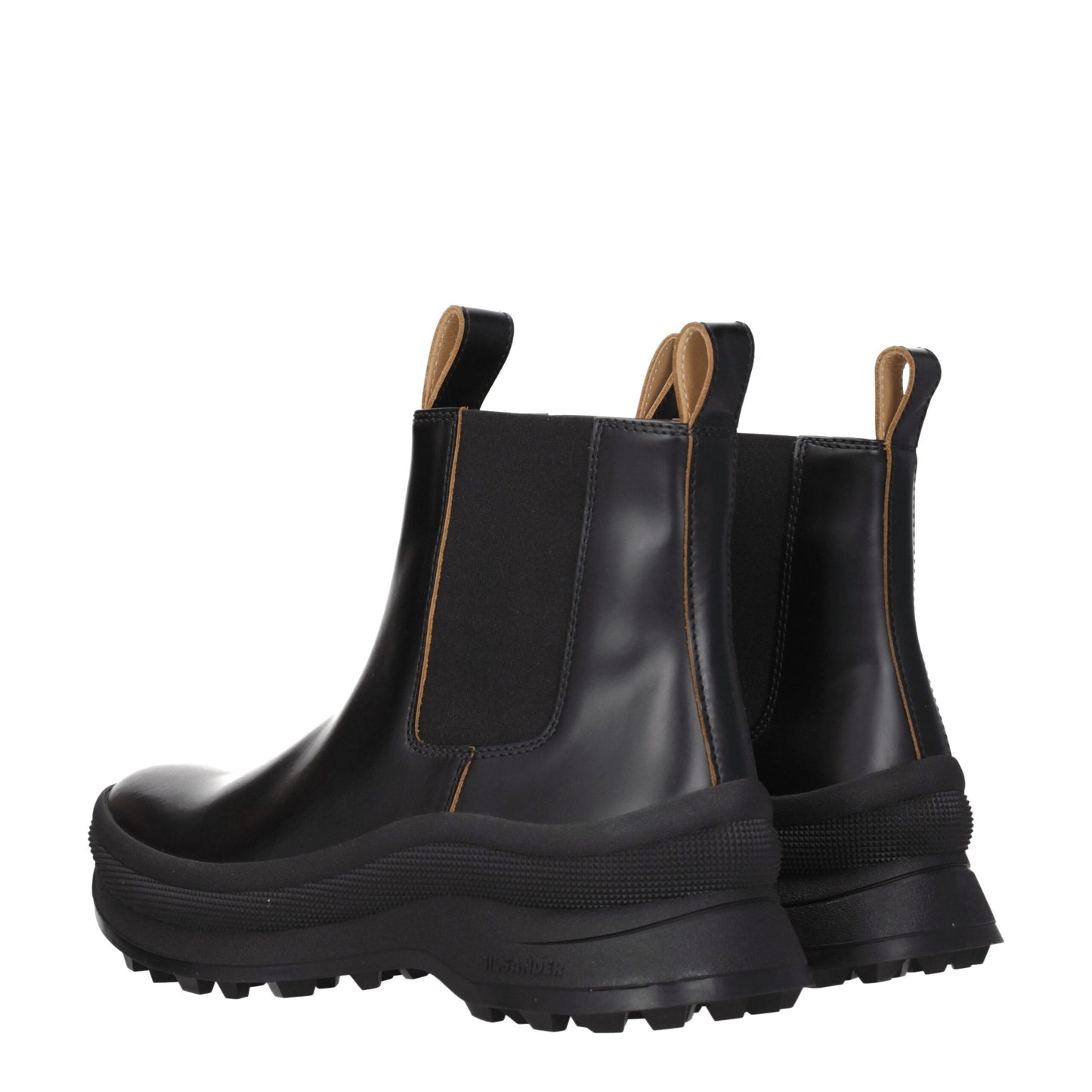 Jil Sander Schwarze Lederstiefeletten