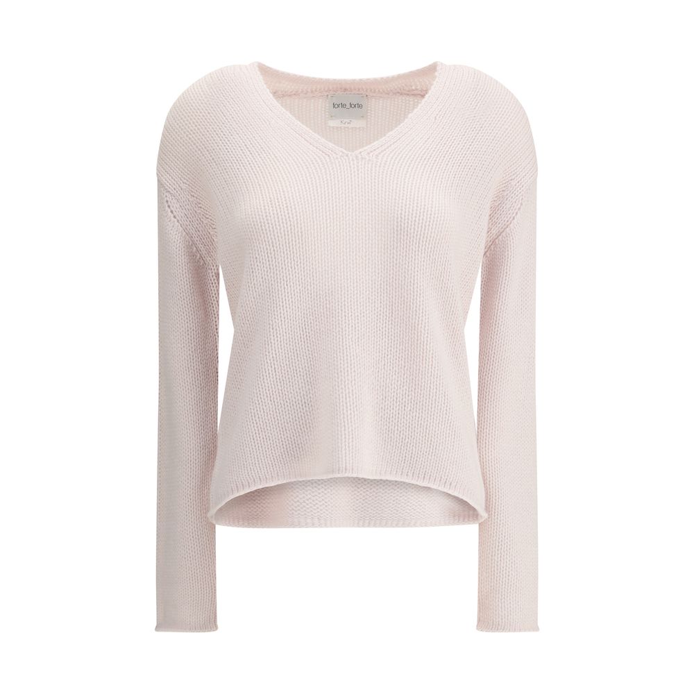 Forte_Forte Pullover mit V-Ausschnitt aus Kaschmir und Wolle