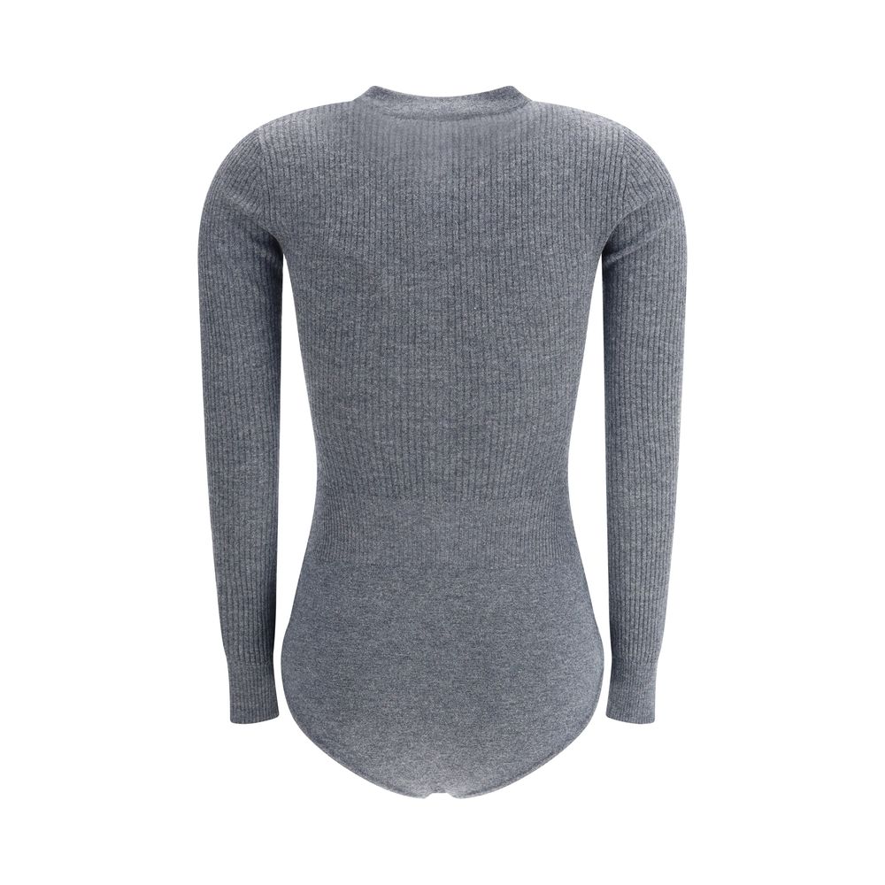 Self-Portrait Langärmeliger Bodysuit aus Wolle