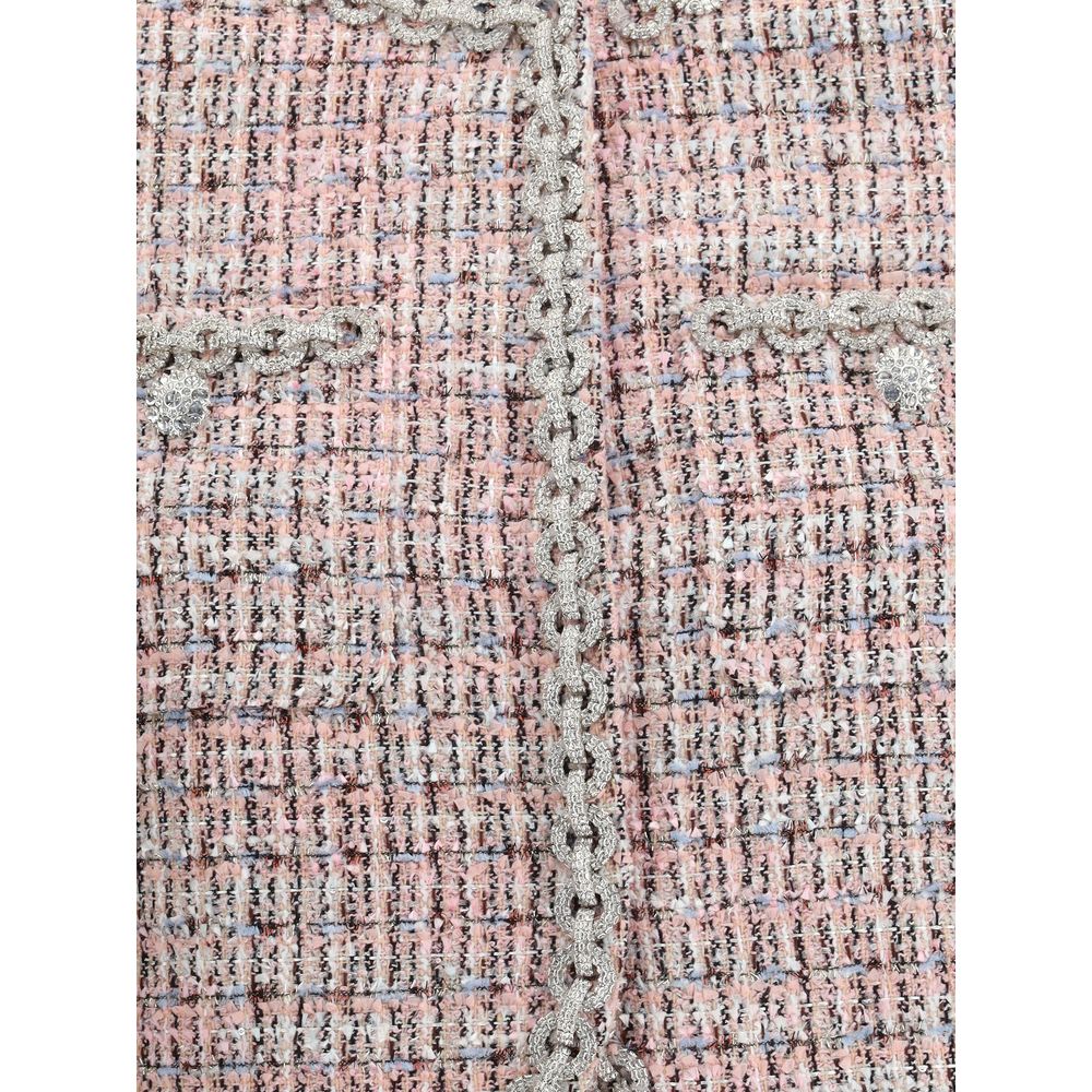 Self-Portrait Bouclé-Pelzjacke mit Bündchen