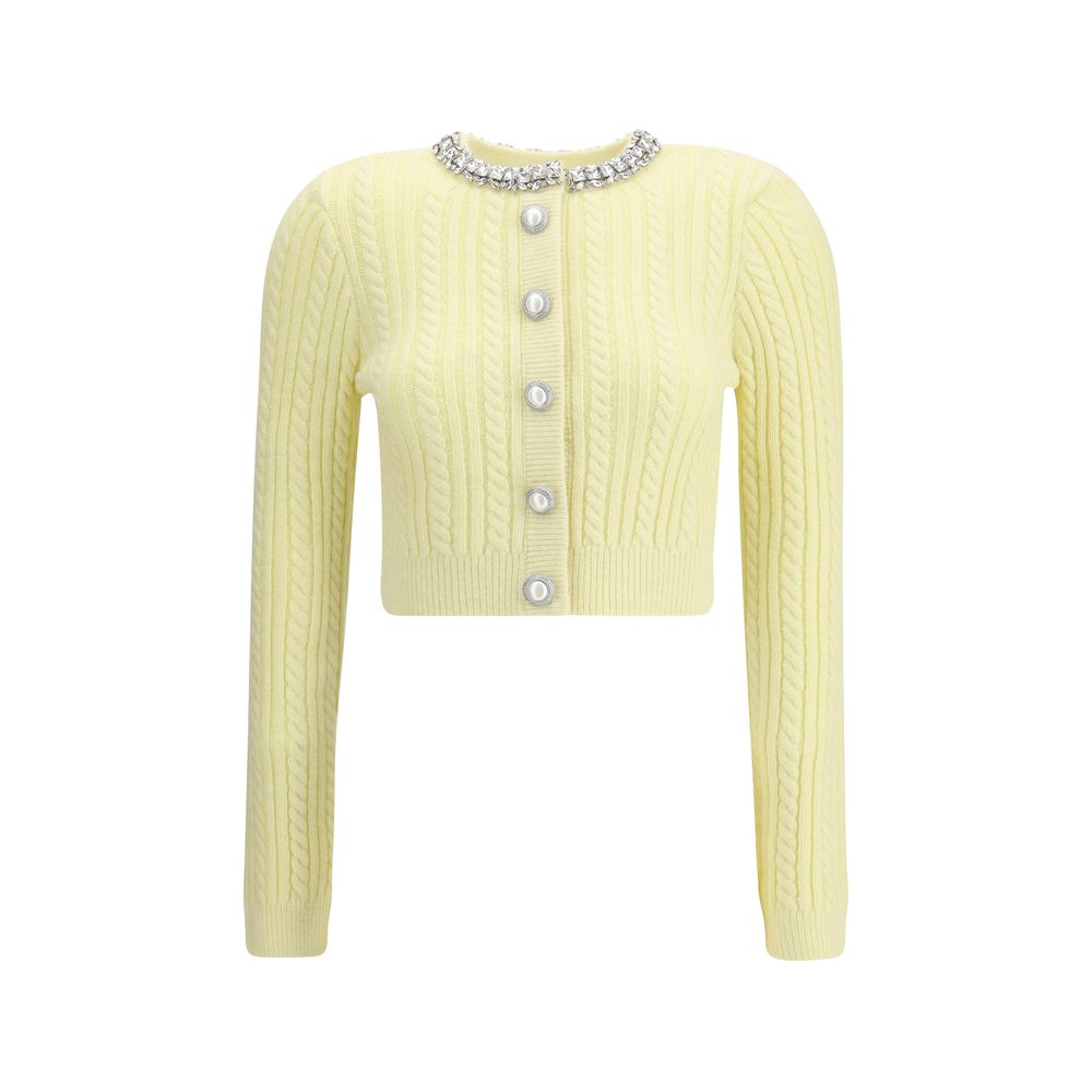 Self-Portrait Kurze Alpaka Strickjacke